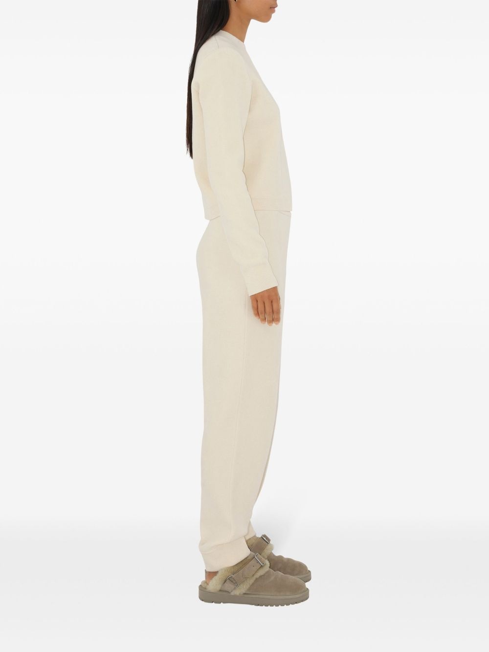 cotton-wool blend track pants - 3