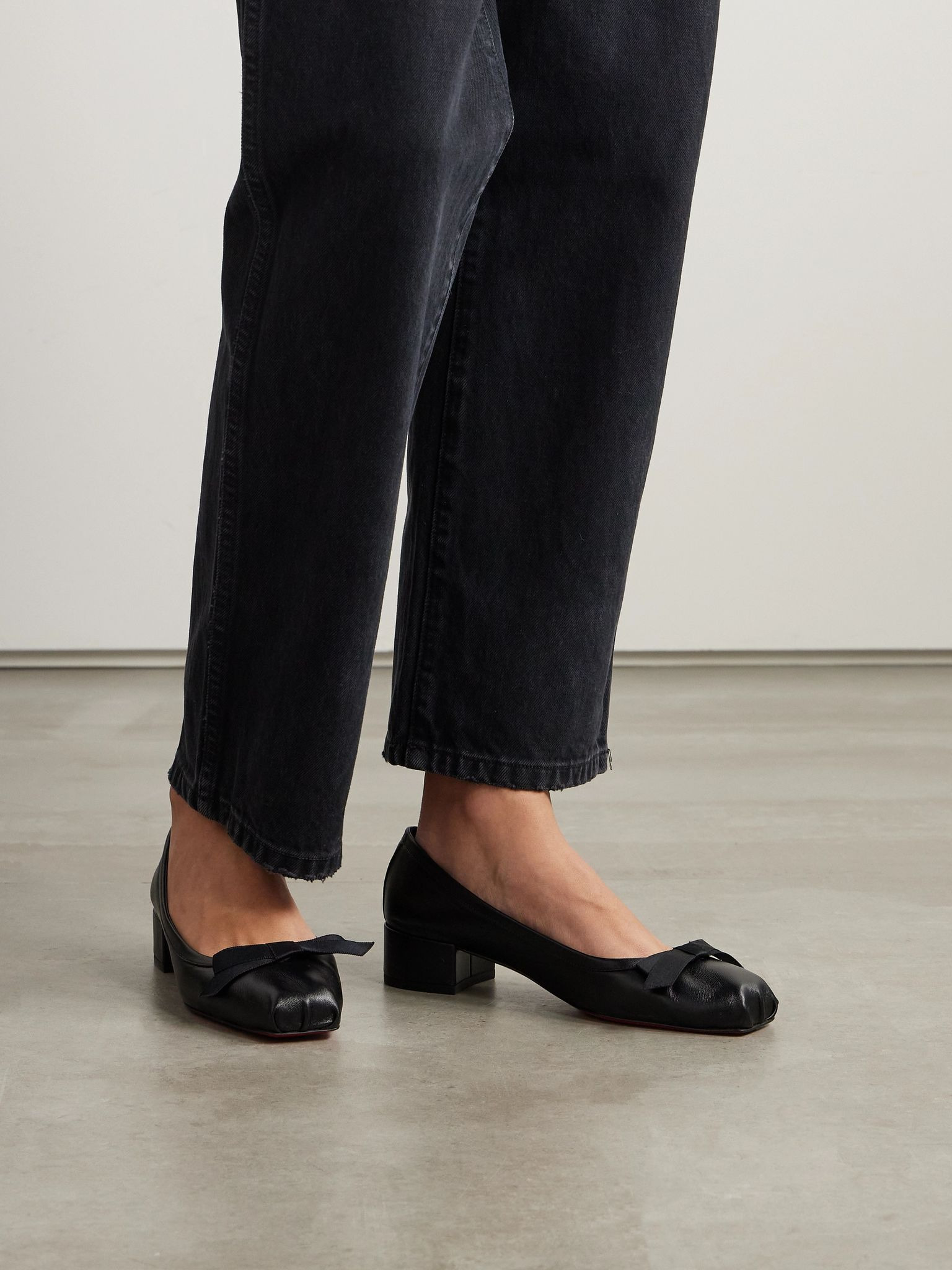 Mamaflirt 30 bow-embellished leather ballet pumps Black - 2