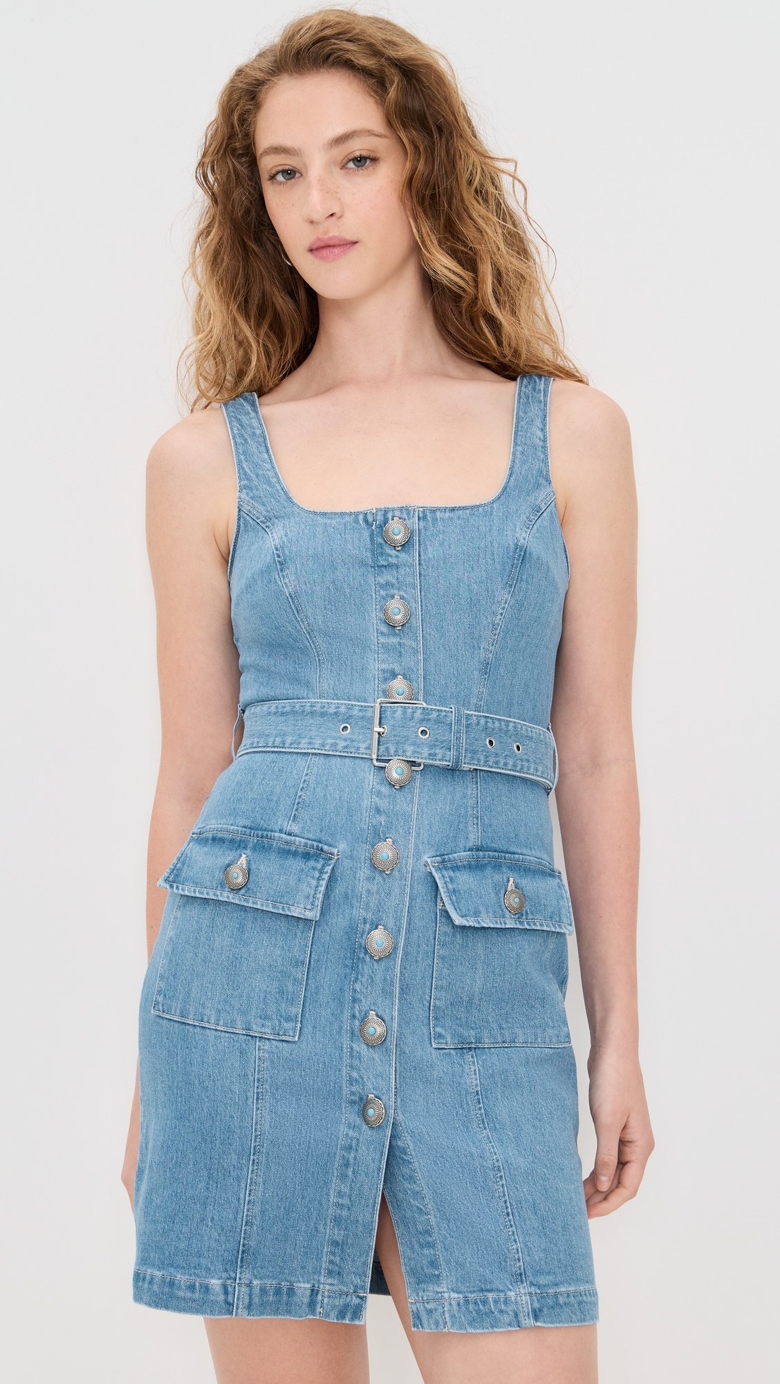 Button Front Tank Dress - 6