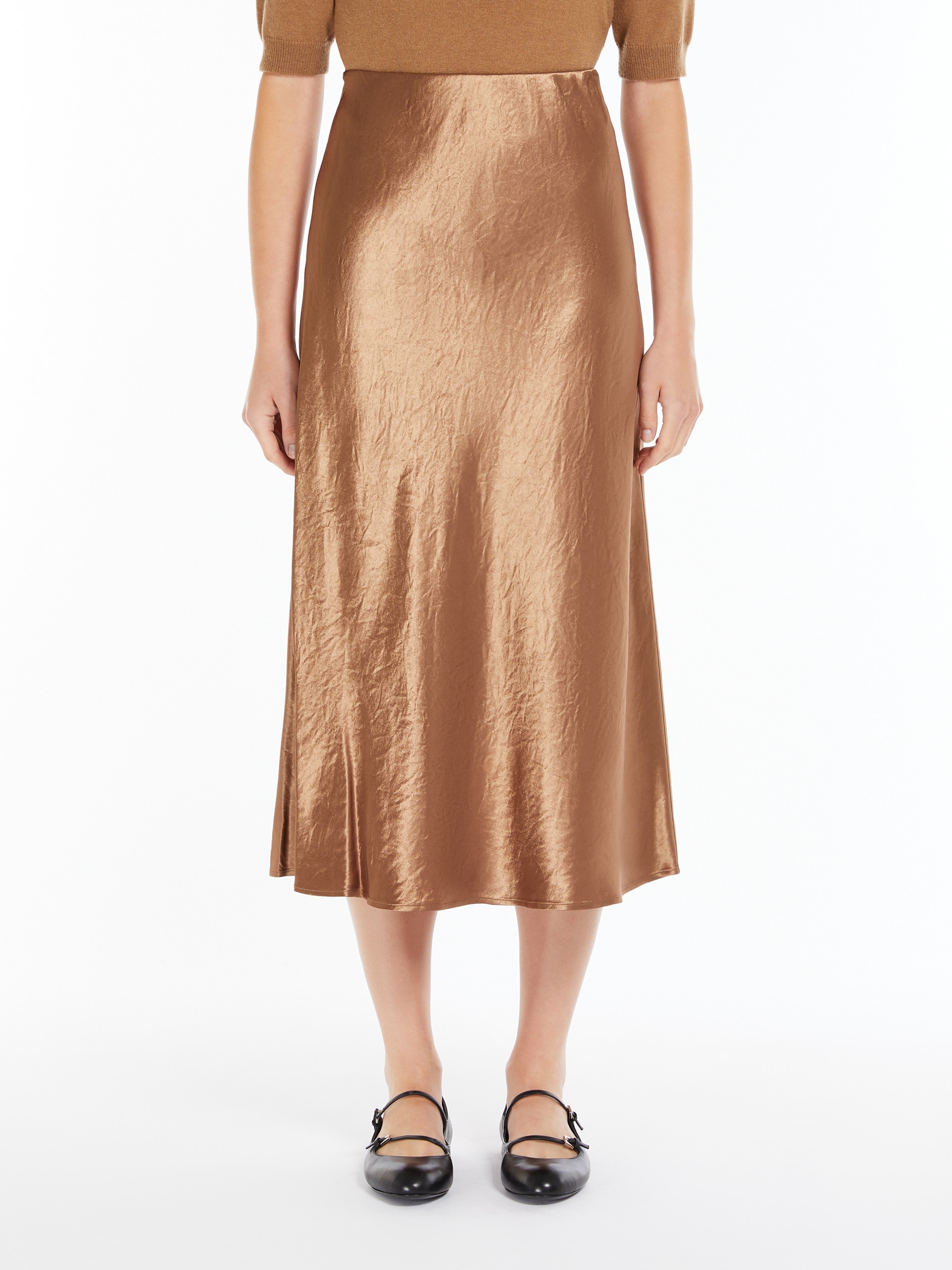 ALESSIO Satin midi skirt - 3