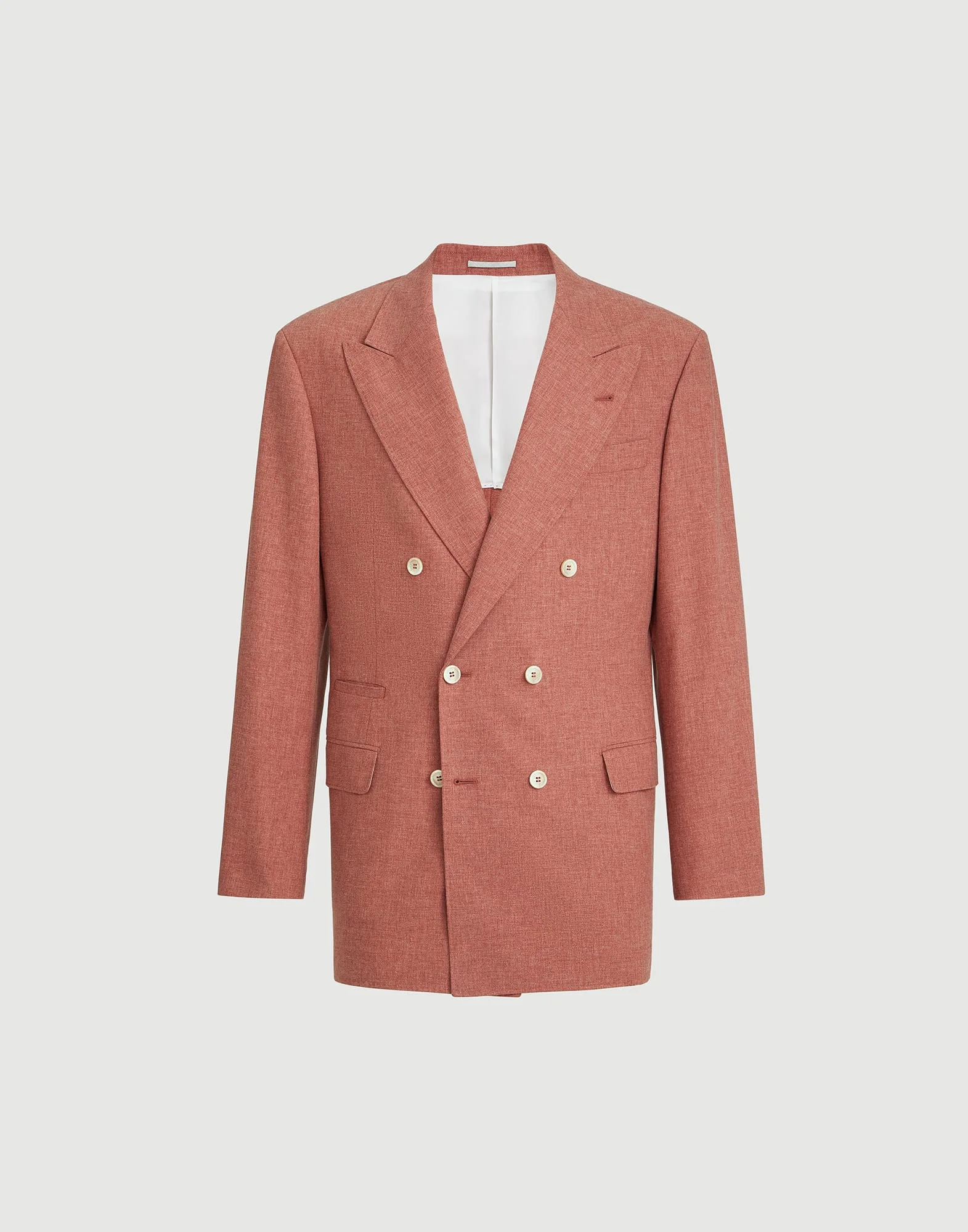 Virgin wool, cotton and silk mouliné one-and-a-half breasted Tailor blazer - 1