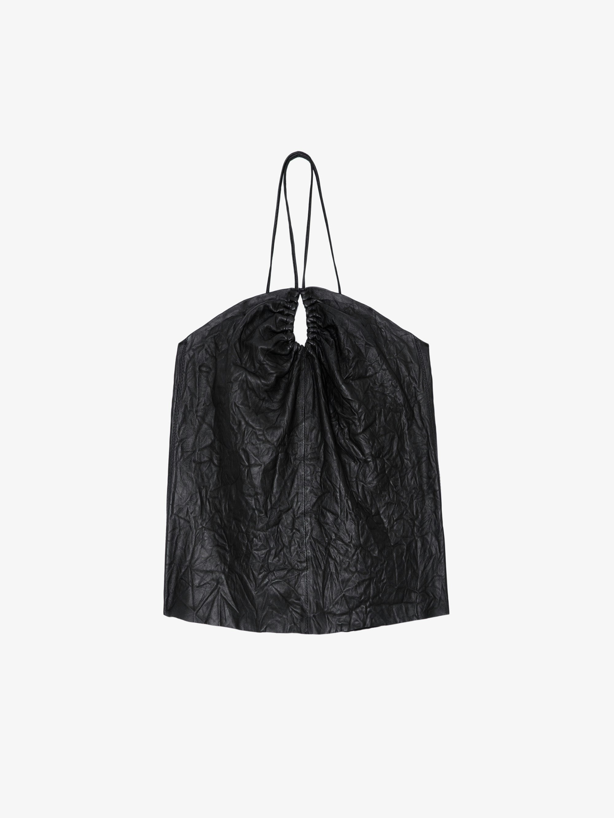 Cidonie Crinkled Leather Top - 1