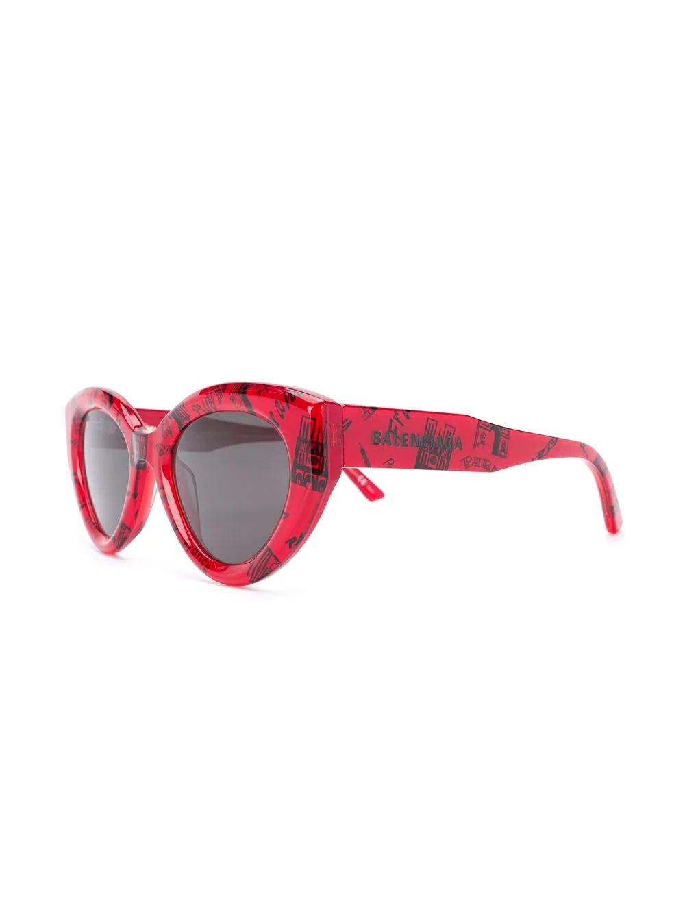 Paris print cat eye-frame sunglasses - 2