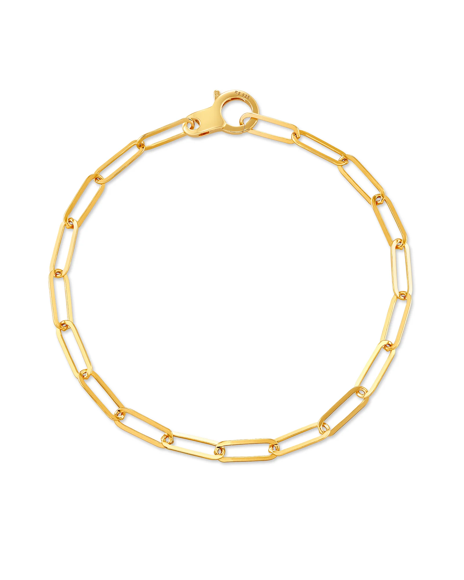 Large Paperclip Chain Bracelet in 18k Gold Vermeil - 1