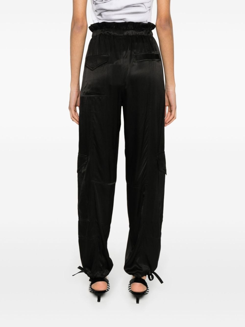 satin cargo trousers - 4
