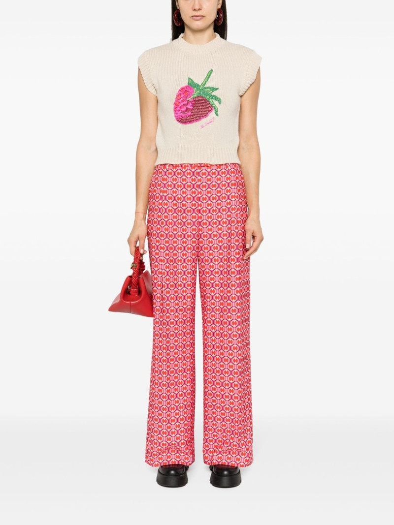 La DoubleJ Lampone embroidered knitted vest outlook