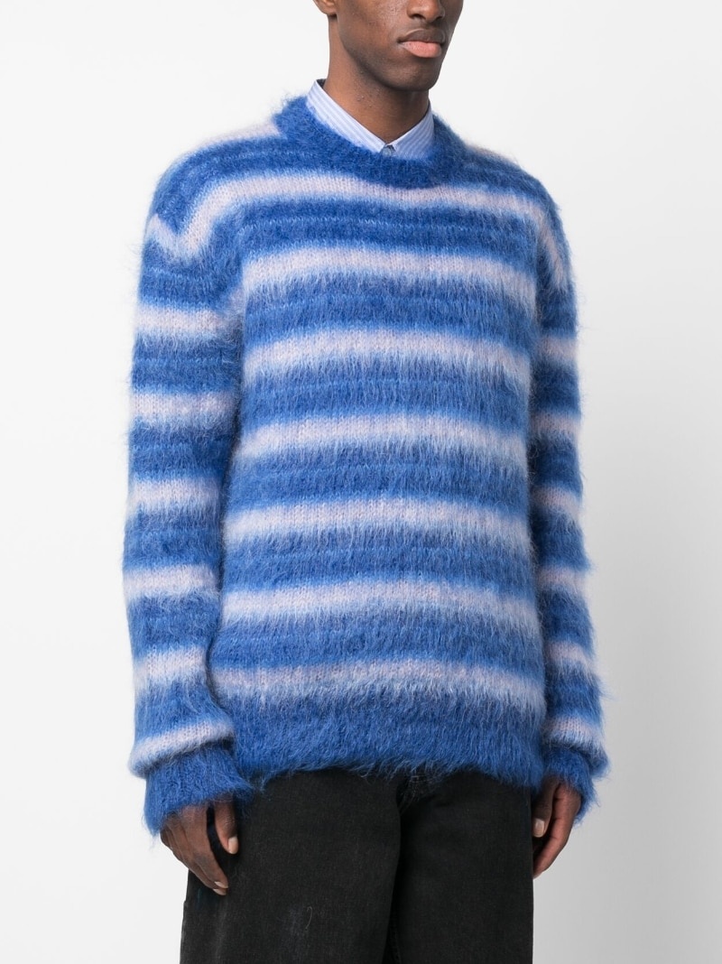 striped mohair-blend jumper - 3