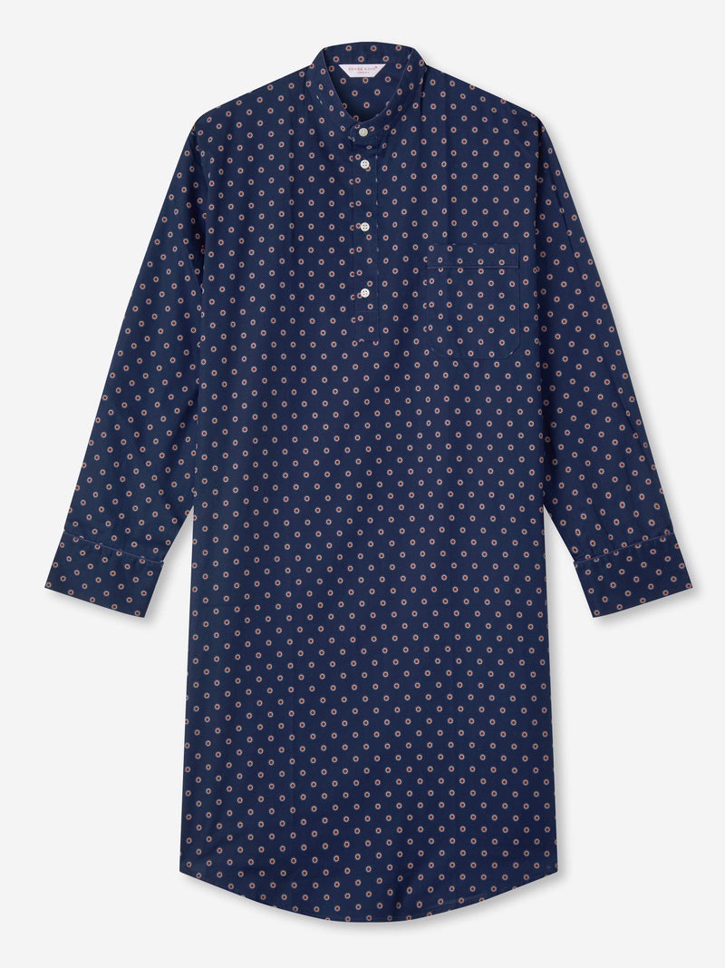 Men's Nightshirt Nelson 90 Cotton Batiste Navy - 1