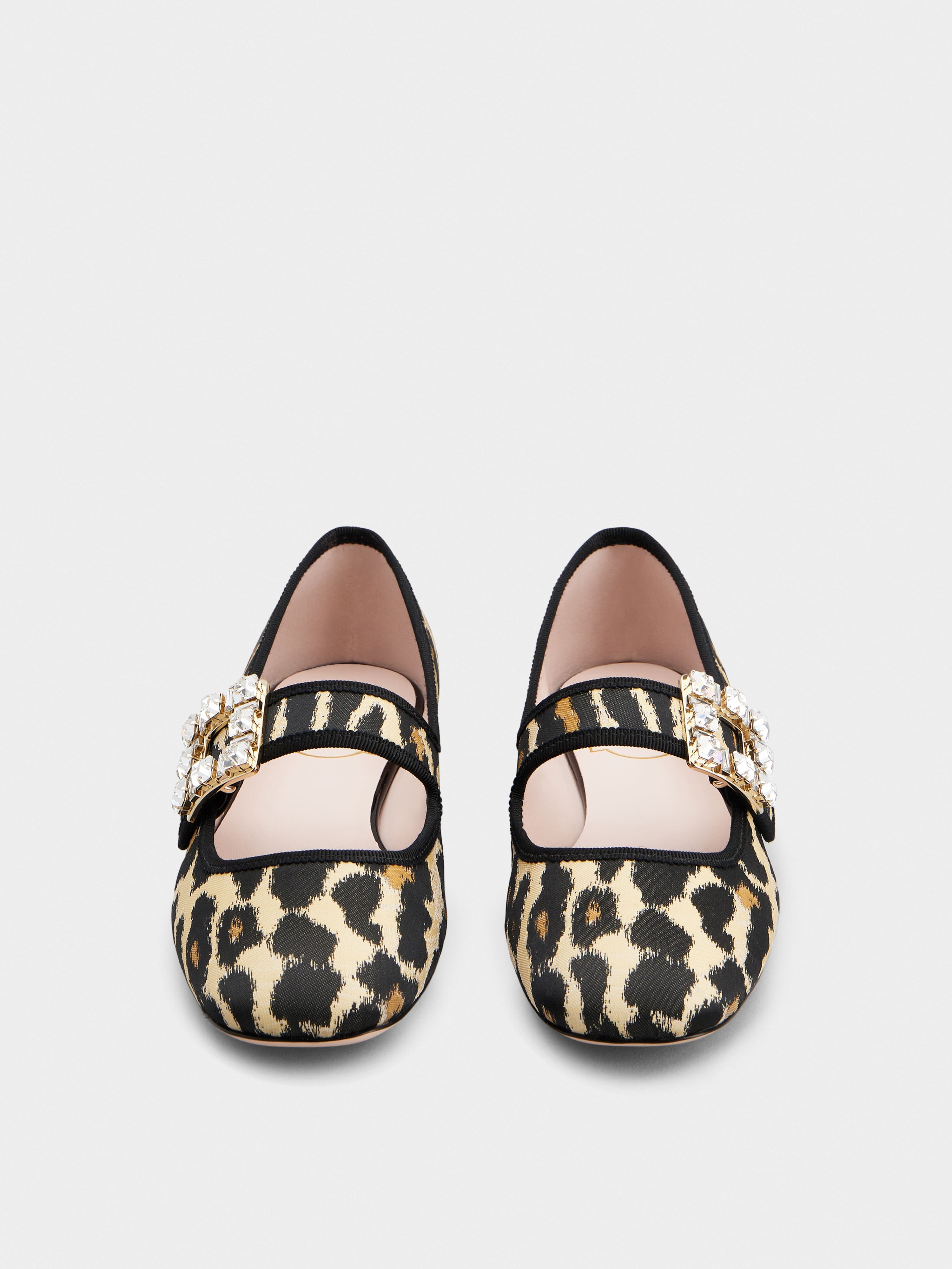 Très Vivier Strass Buckle Babies Ballerinas in Fabric - 7