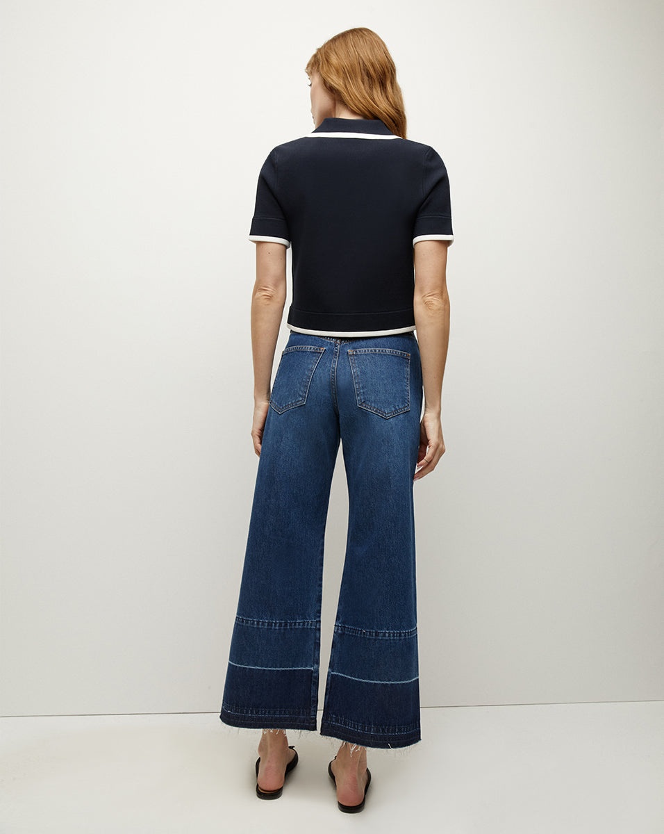 TAYLOR RELEASED HEM CROPPED WIDE-LEG JEAN - 4