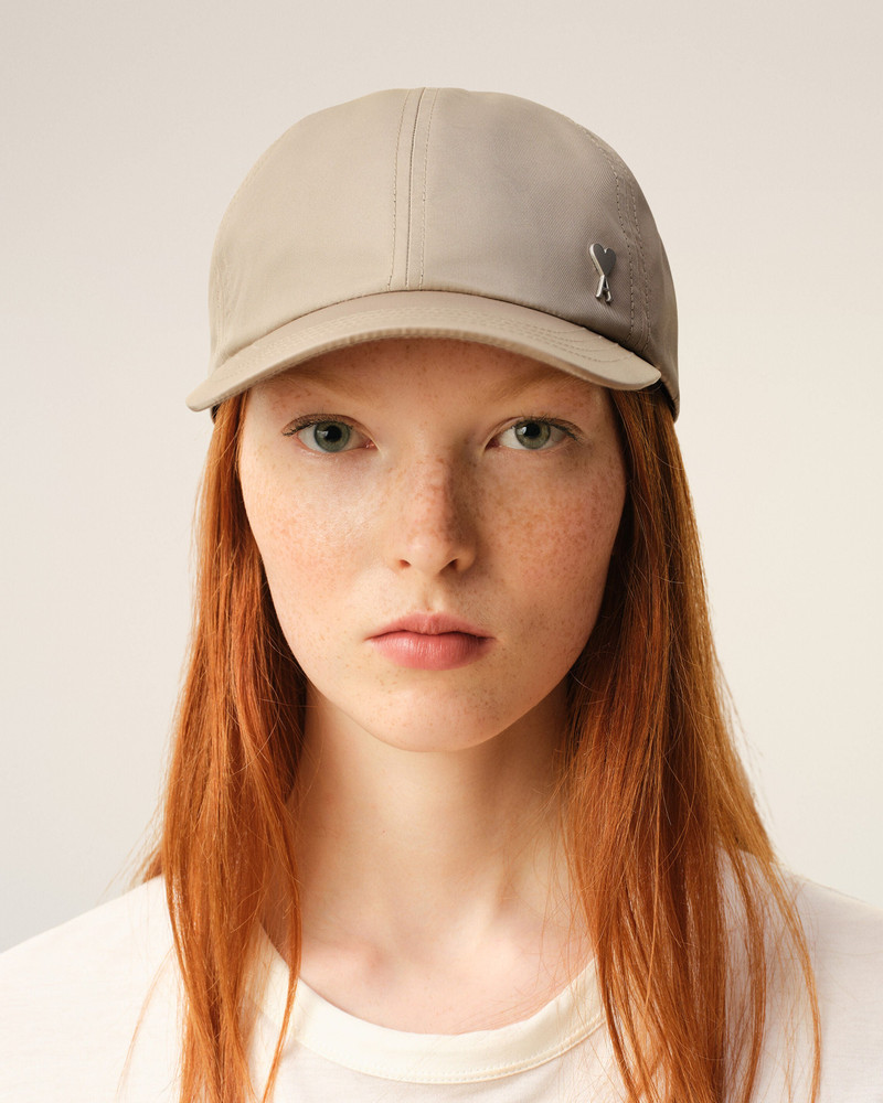 AMI Paris BEIGE NYLON AMI DE COEUR STUD CAP outlook