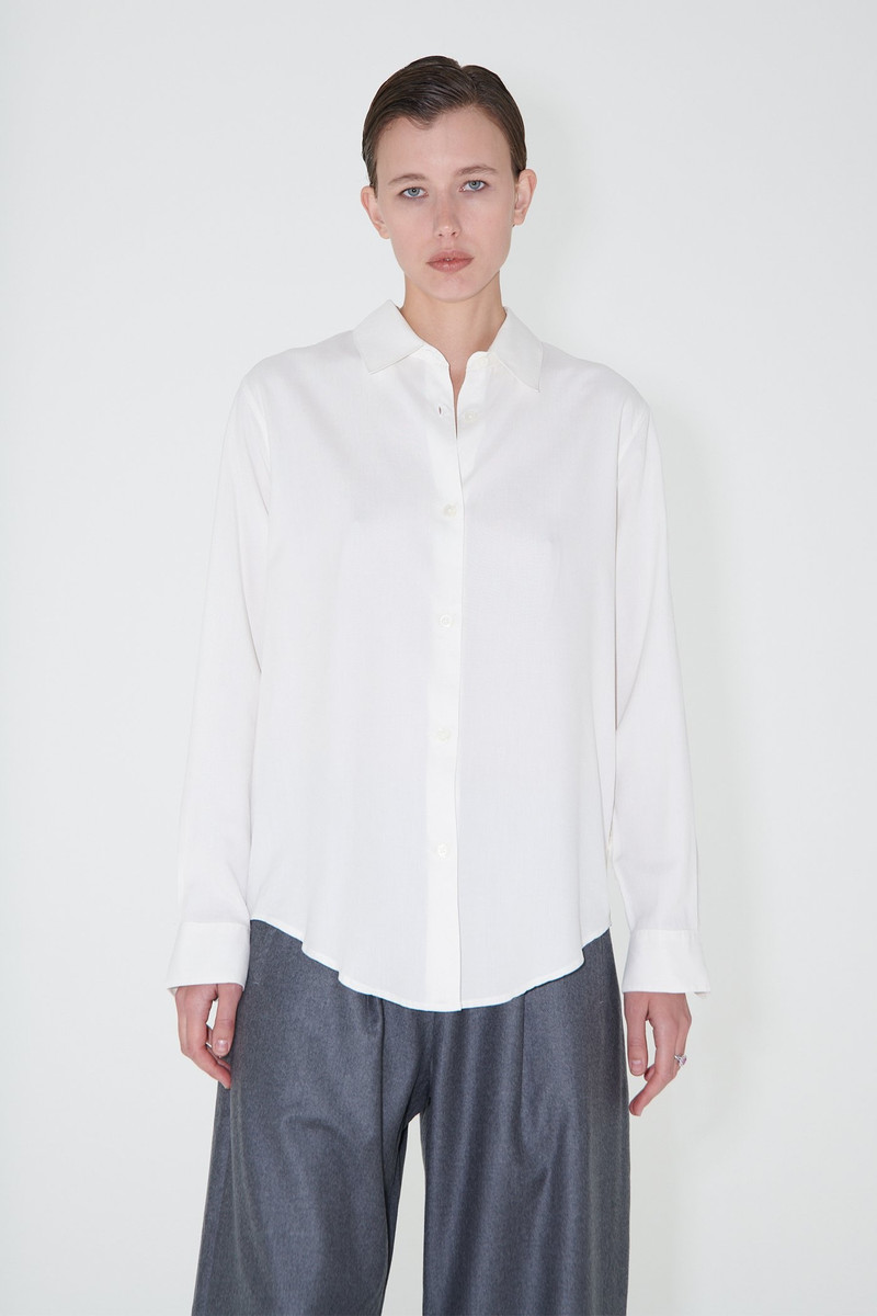 Line Shirt Off White Fine Silk 1