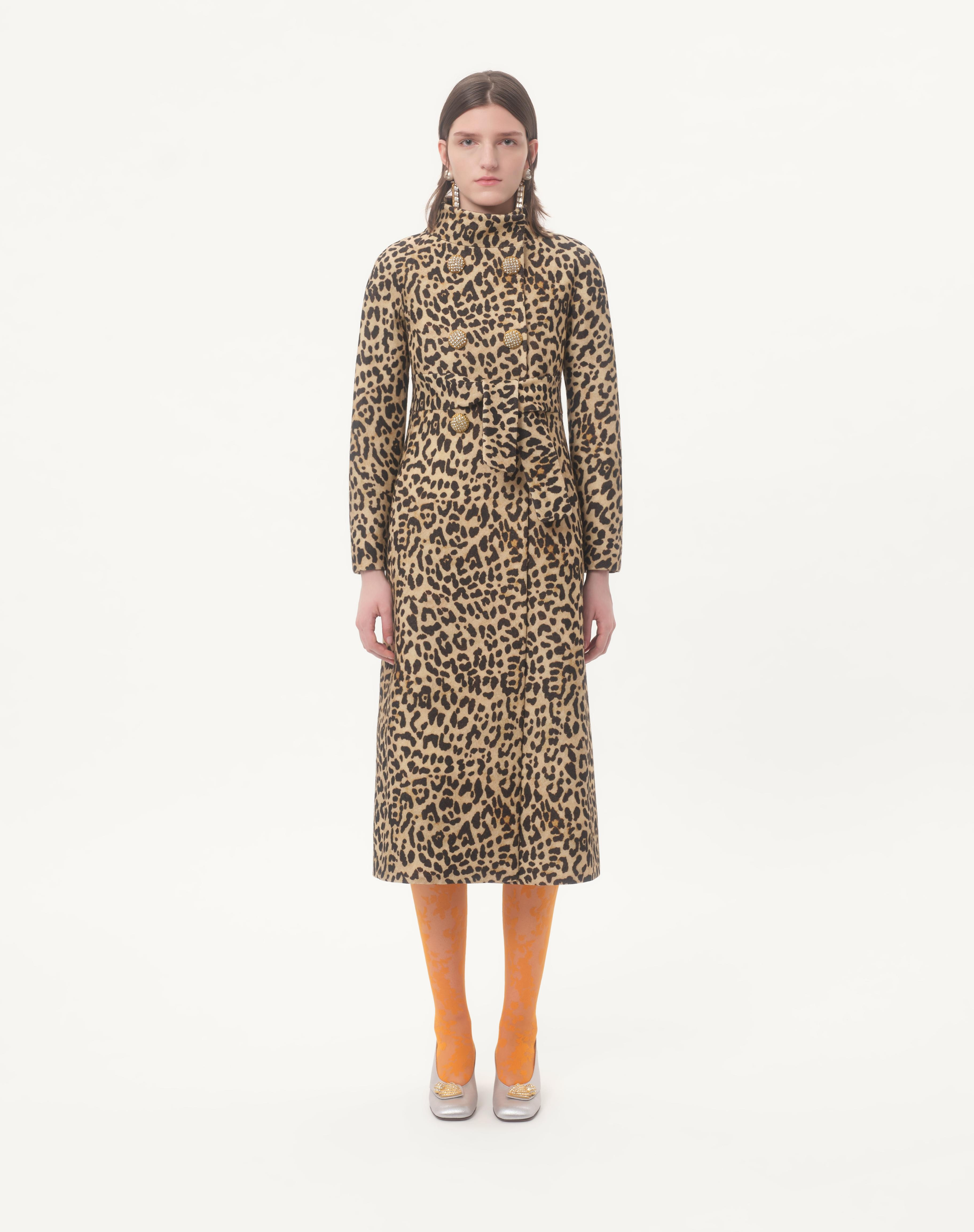 CLOTH COAT IN ANIMALIER PRINT - 4
