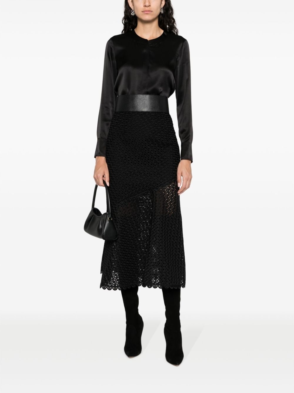 Graphic Performance macramÃ© midi skirt - 2