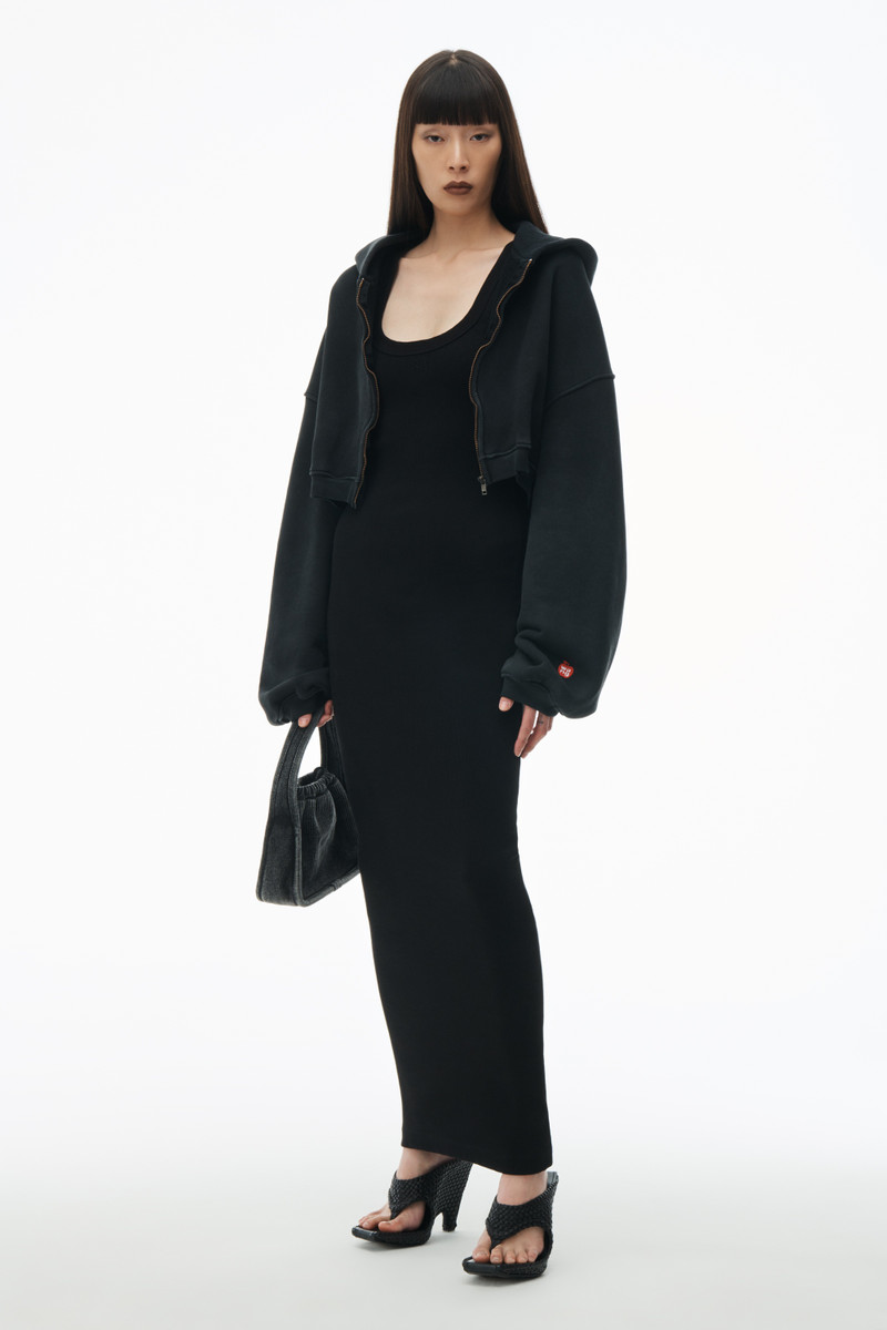 Alexander Wang Crop Zip Up Hoodie in Classic Terry outlook