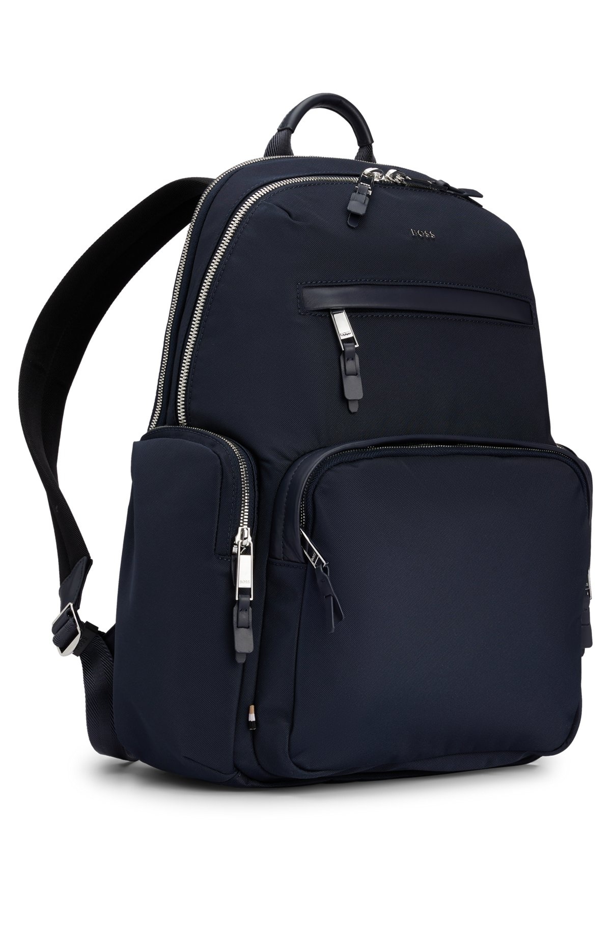 STRUCTURED-MATERIAL BACKPACK WITH LOGO AND TWO-WAY ZIP - 6