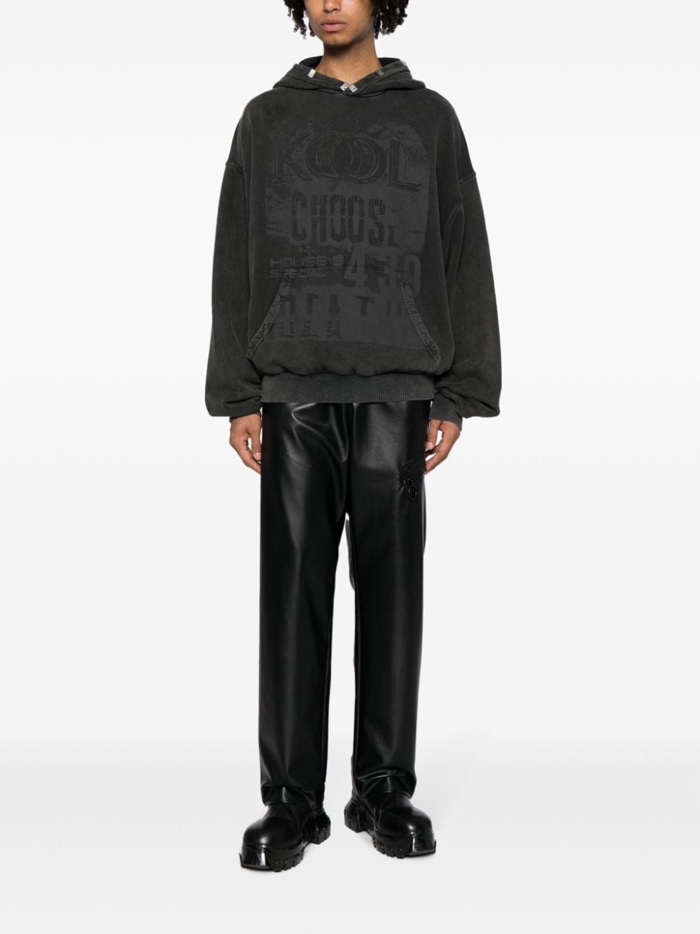 graphic-print cotton hoodie - 2