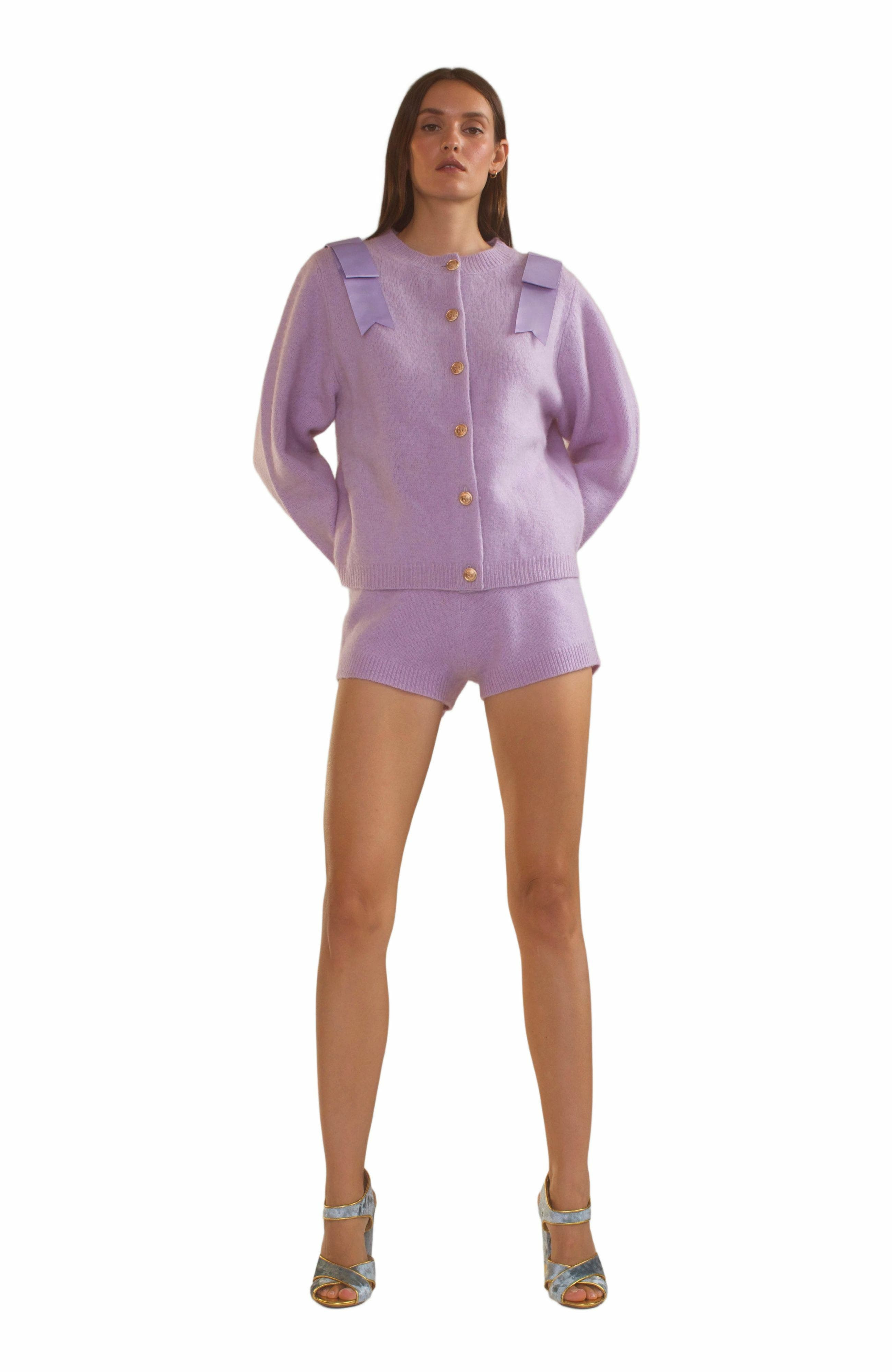 Cynthia Rowley Ivy Wool Knit Short in Lavender at Nordstrom - 9