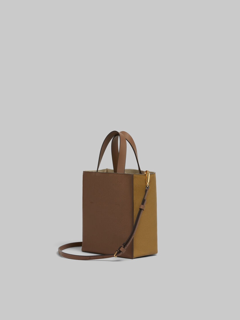 MUSEO SOFT MINI BAG IN BROWN COLOUR-BLOCK LEATHER WITH MARNI MENDING - 3