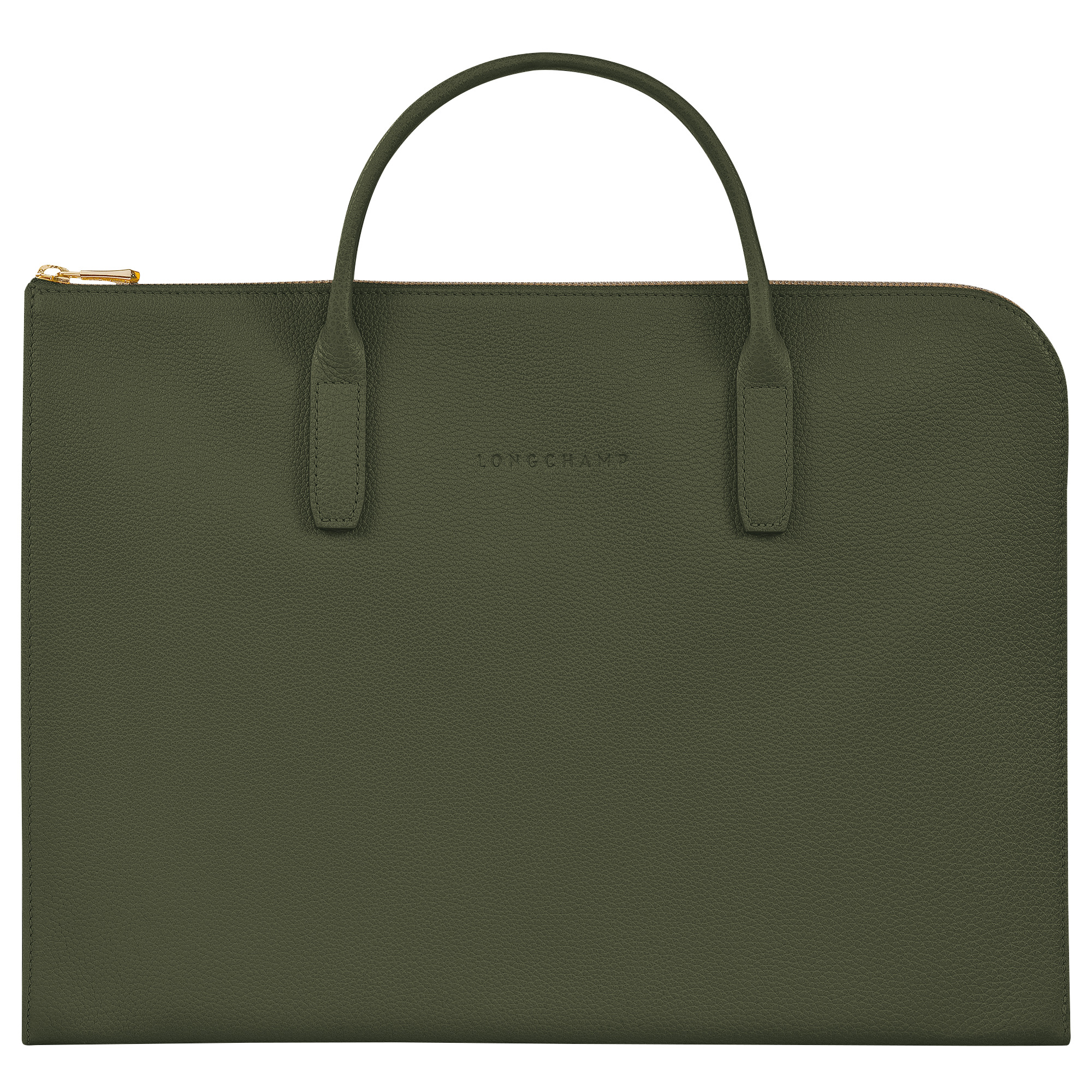 Le Foulonné S Briefcase Khaki - Leather - 1