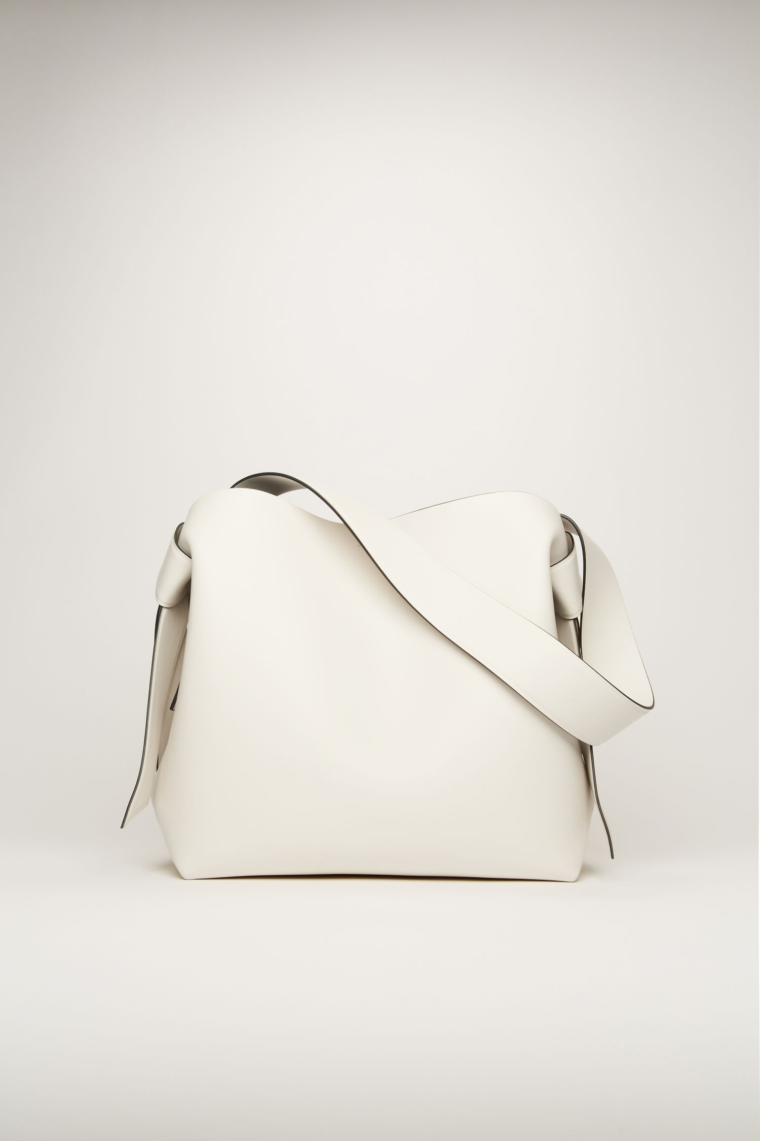 Medium leather bag - White/black - 1