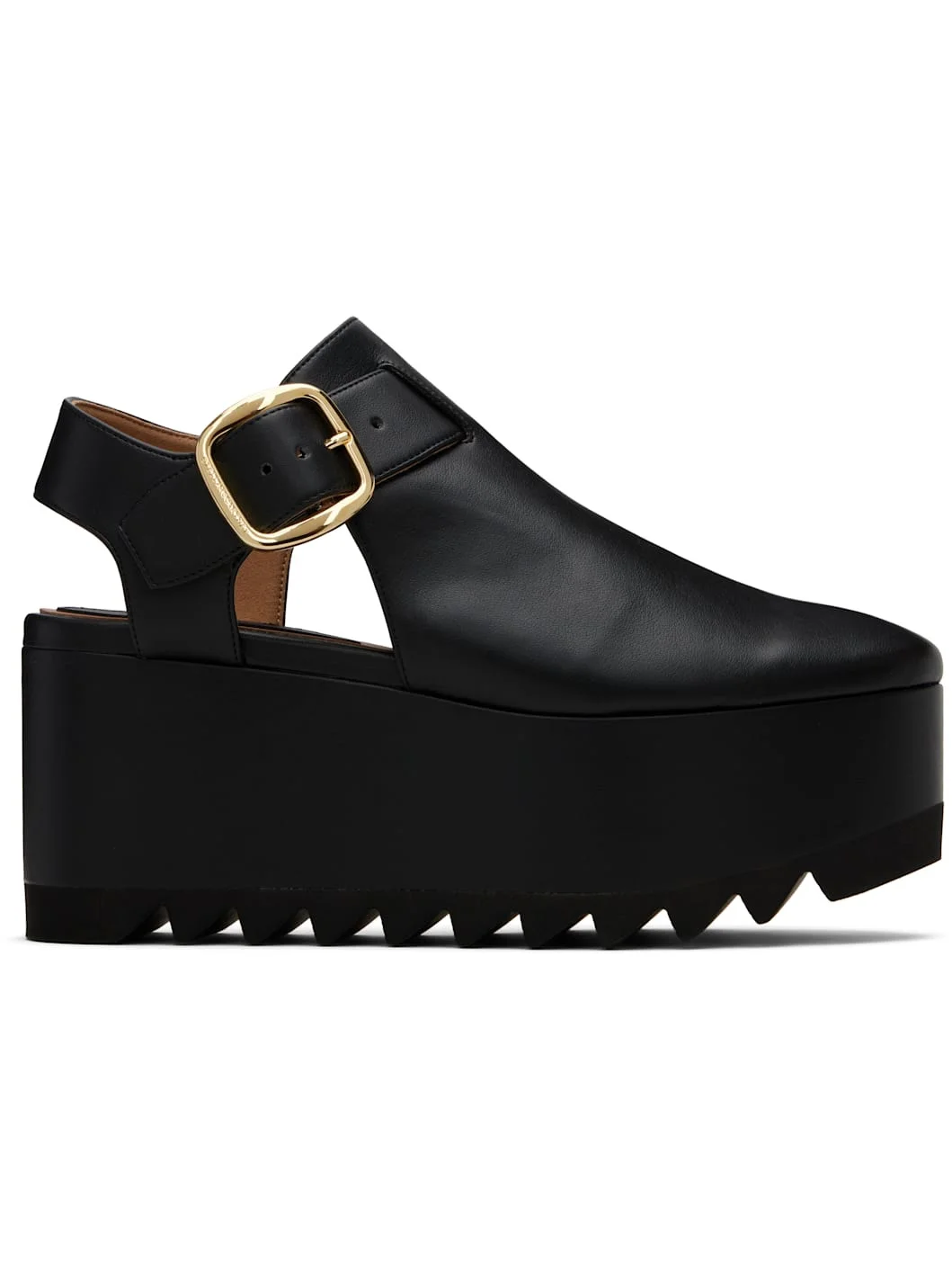 Black Elyse Closed-Toe T-Bar Platform Sandals - 1