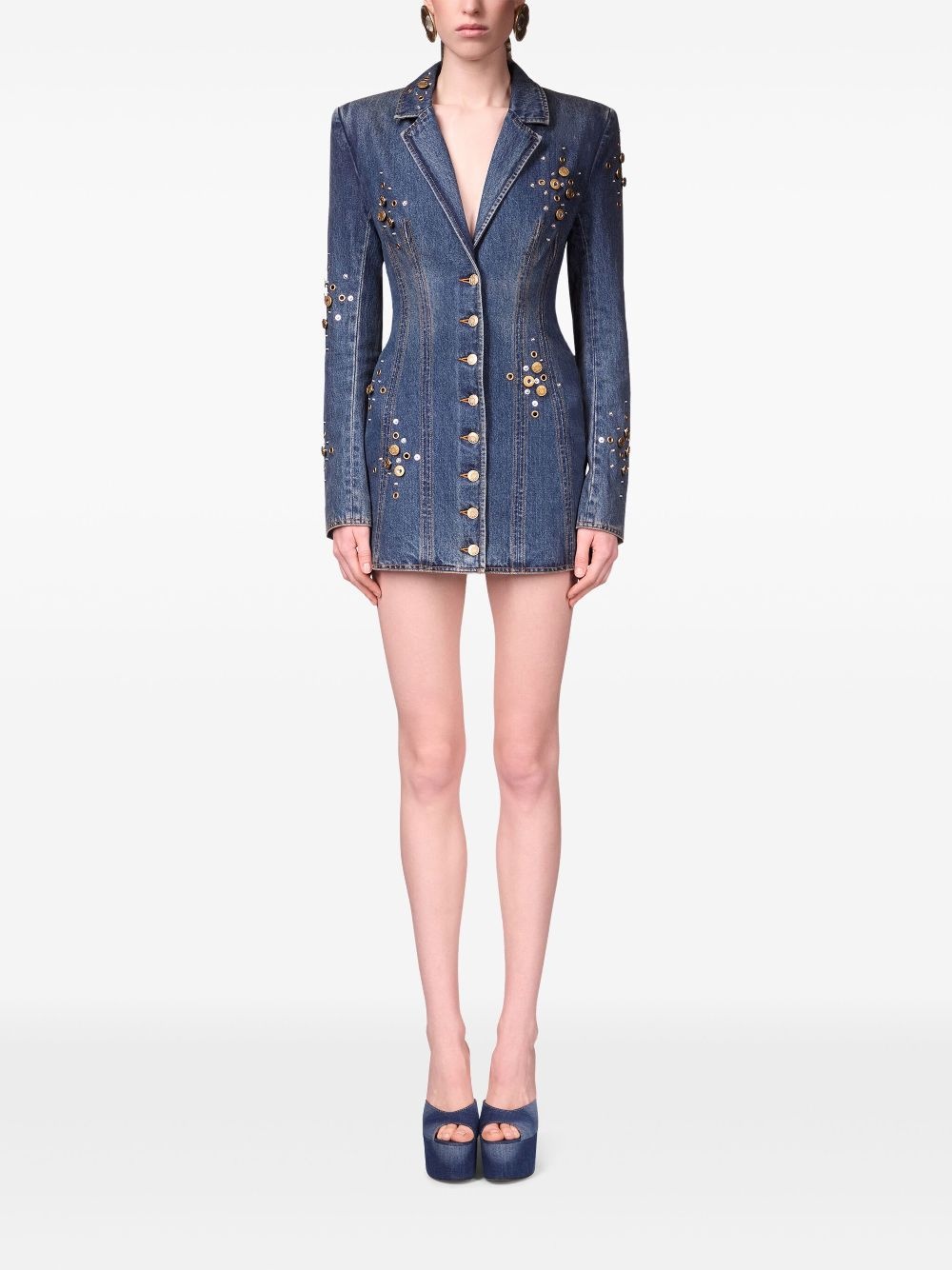 button-embellished dress - 2