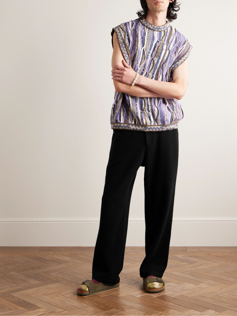 The Elder Statesman Straight-Leg Cashmere Trousers Black outlook