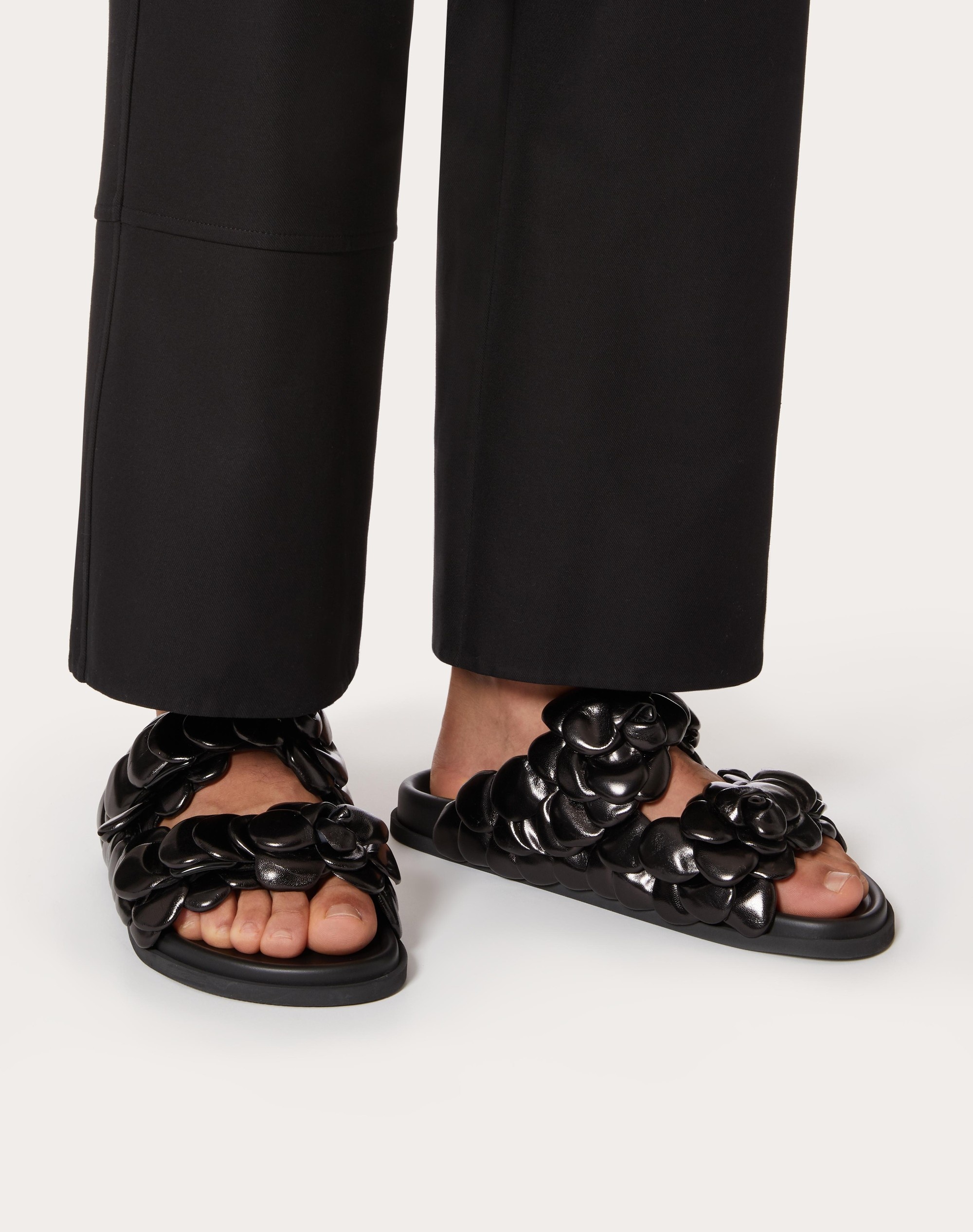 ATELIER SHOE VALENTINO GARAVANI KIDSKIN SLIDE SANDAL WITH PETALS - 6