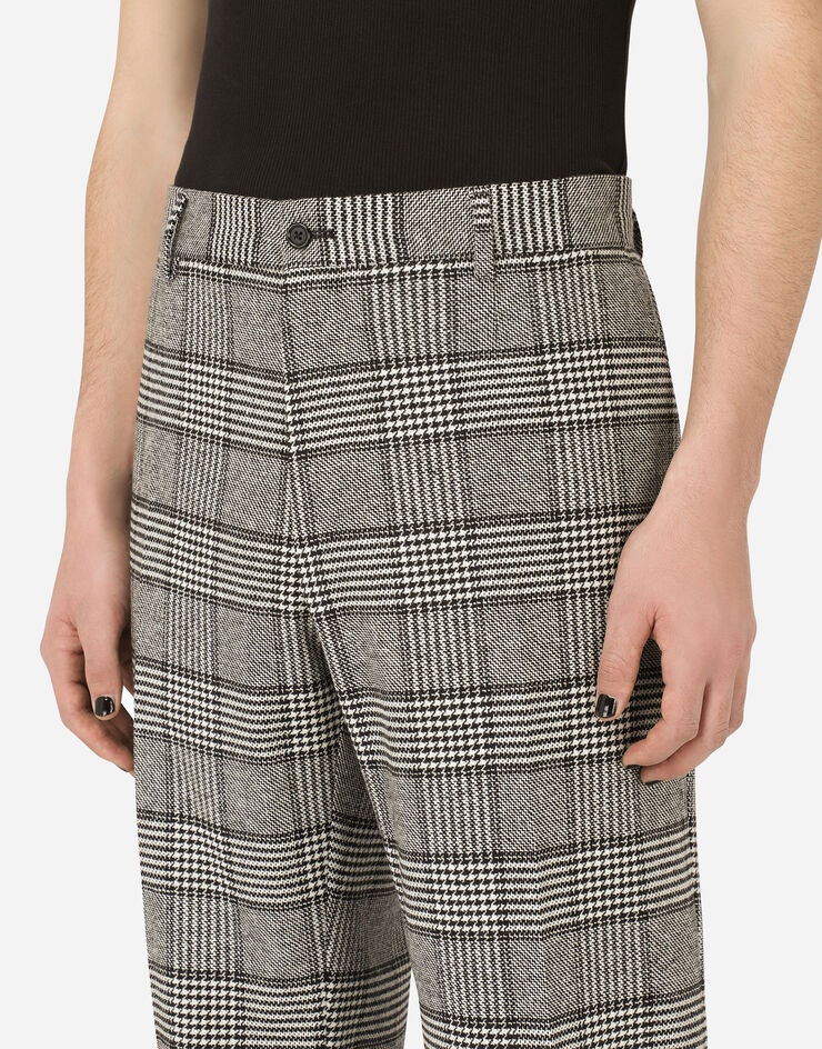 Stretch wool glen plaid pants - 4