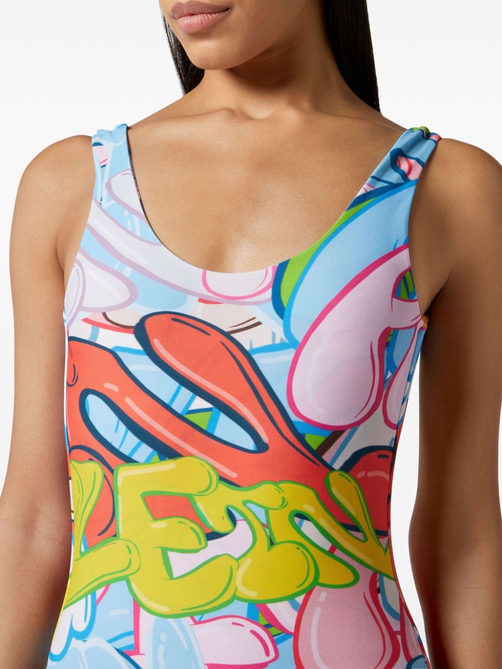graffiti-print stretch swimsuit - 5