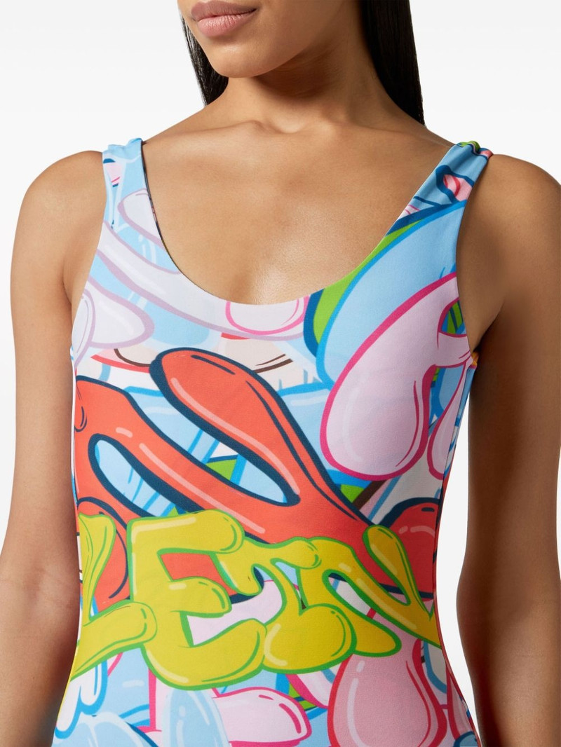 graffiti-print stretch swimsuit 5