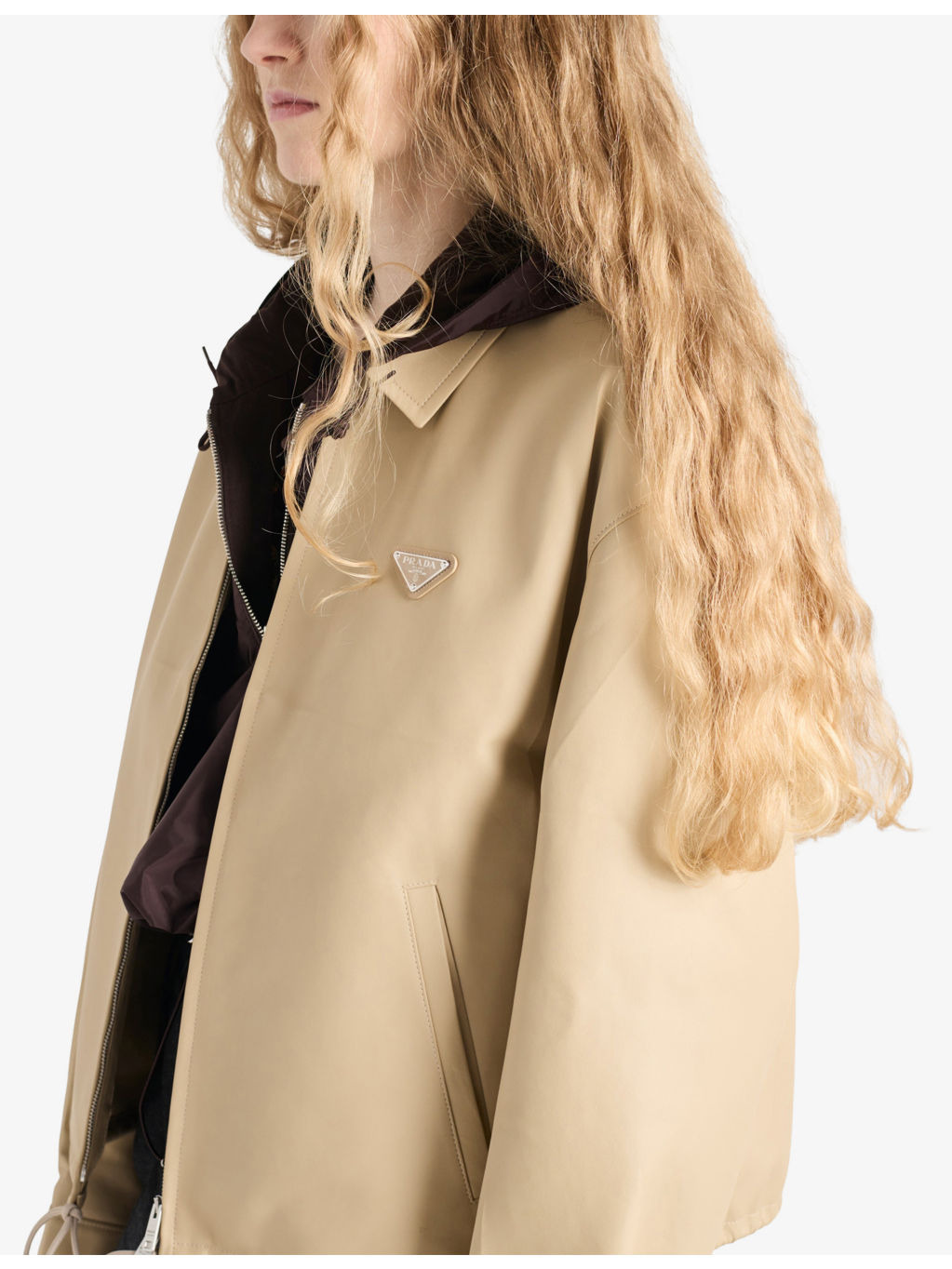 Triangle-Logo Blouson Leather Jacket - 3