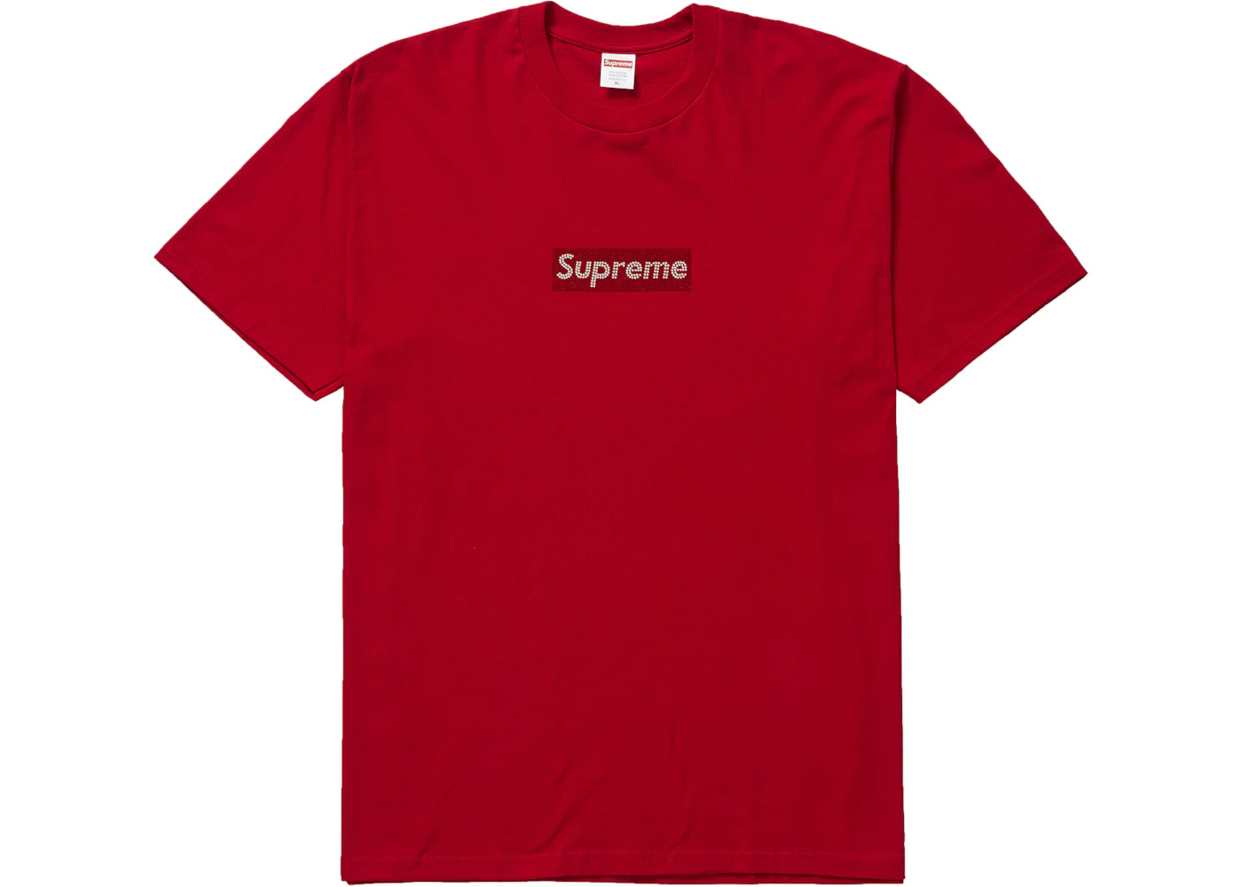 Supreme Swarovski Box Logo Tee Red - 1