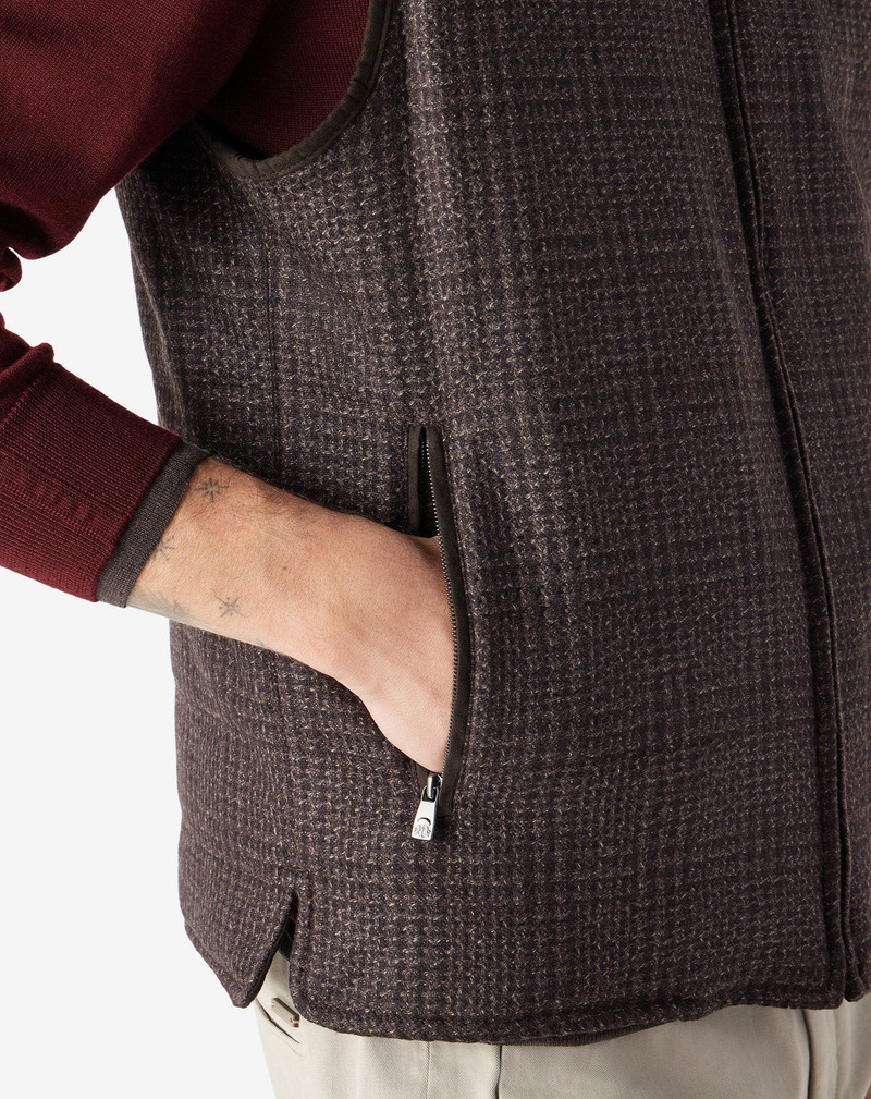Brown reversible pure wool gilet 5