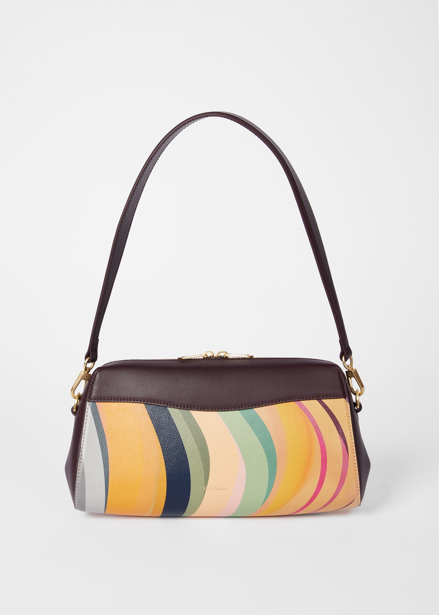 Women's 'Dusky Swirl' Leather Shoulder Bag - 15