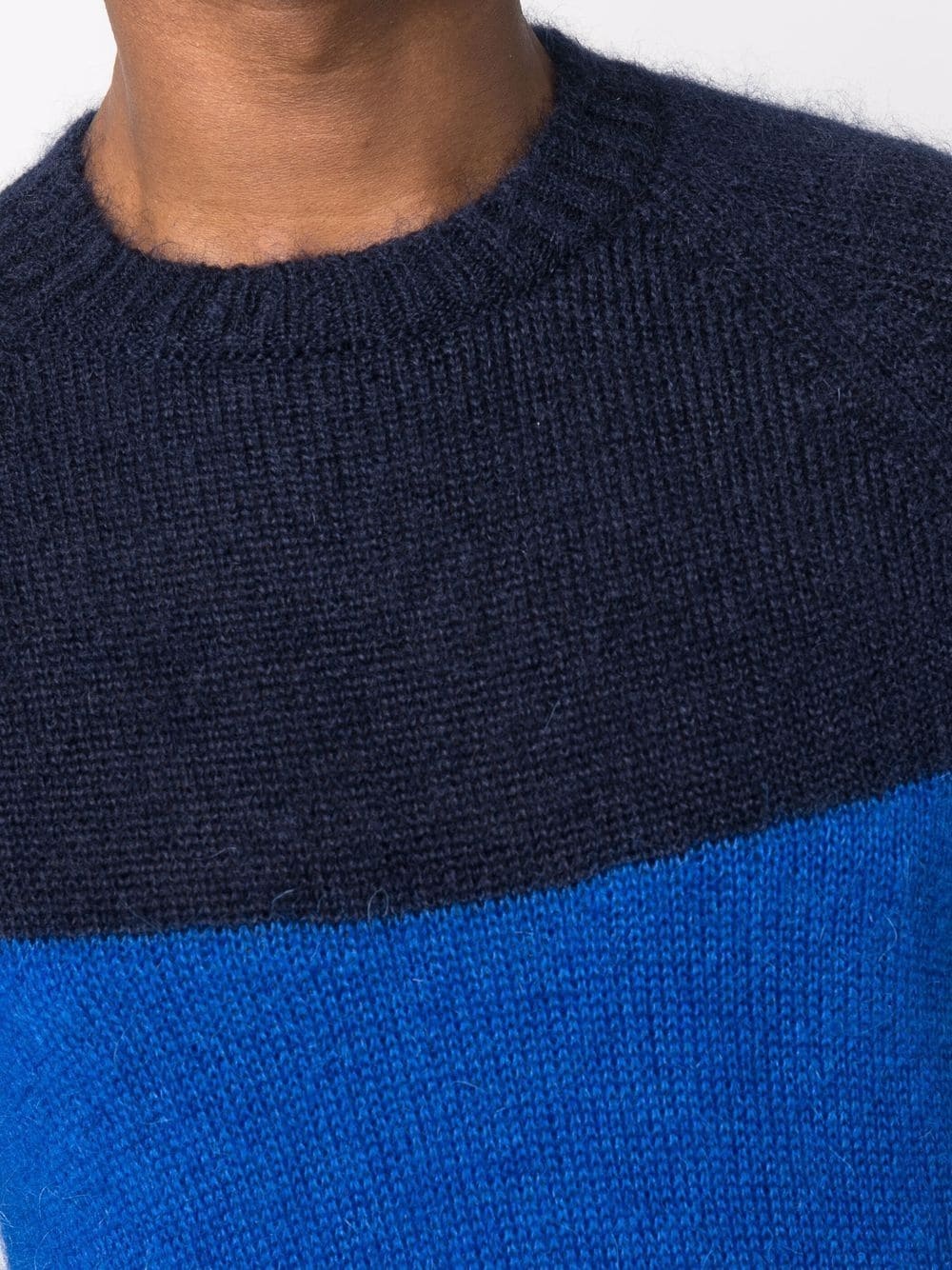 two-tone crew neck jumper - 5