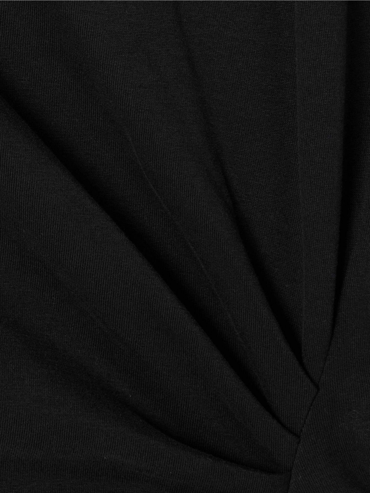 Nadela asymmetric gathered cotton-jersey maxi dress Black - 4