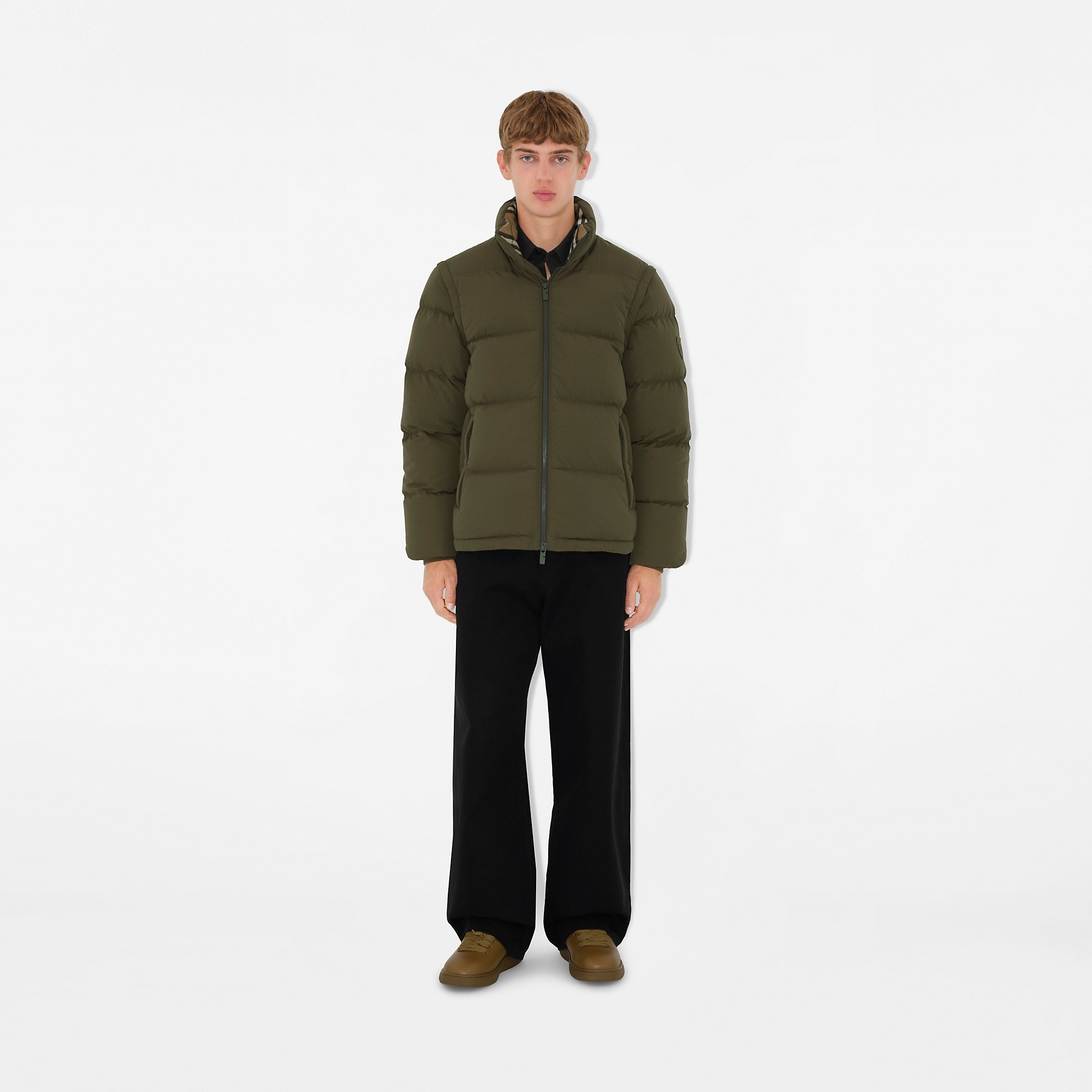 Detachable Sleeve Nylon Puffer Jacket - 6