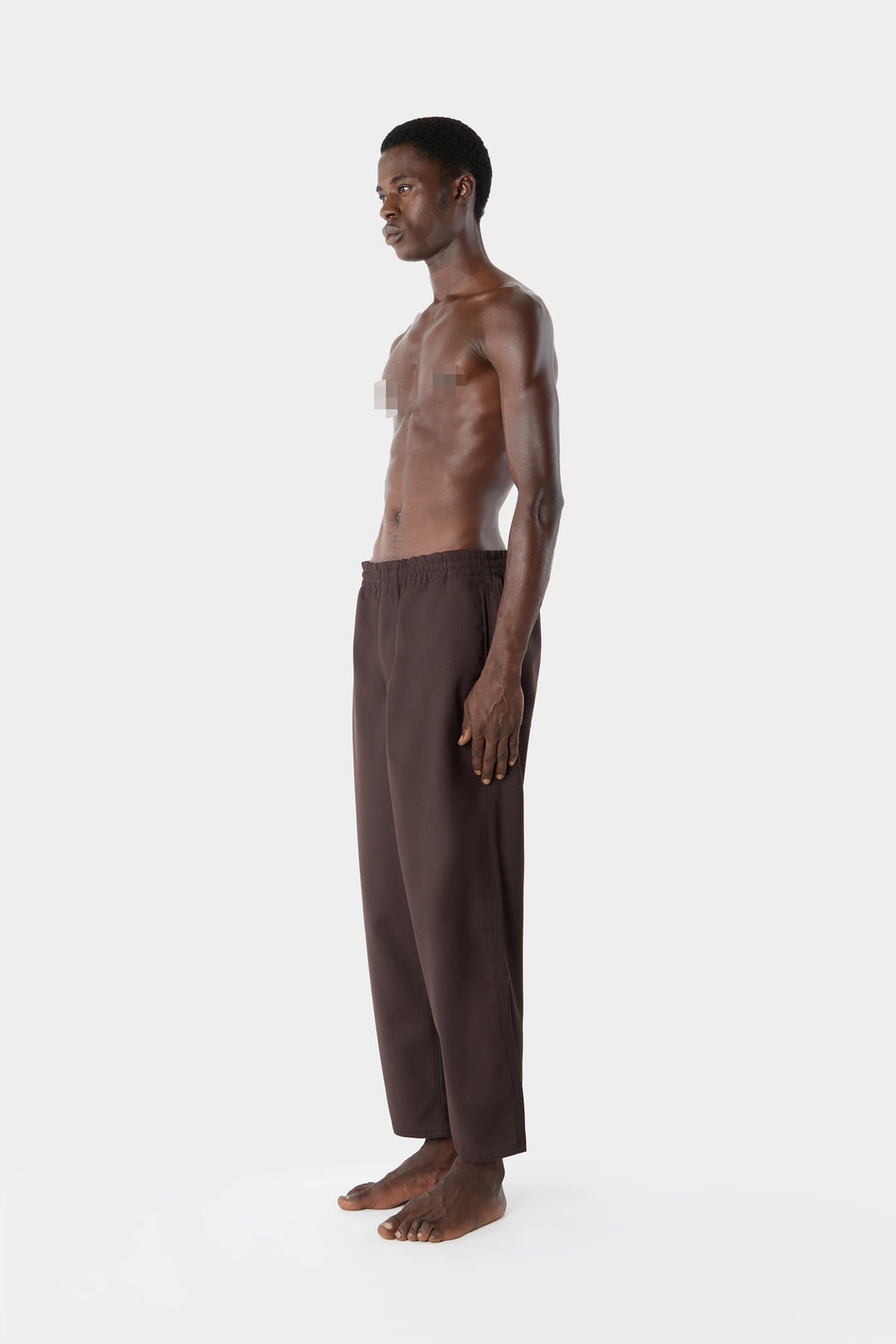 ELASTIC PANTS / brown - 3