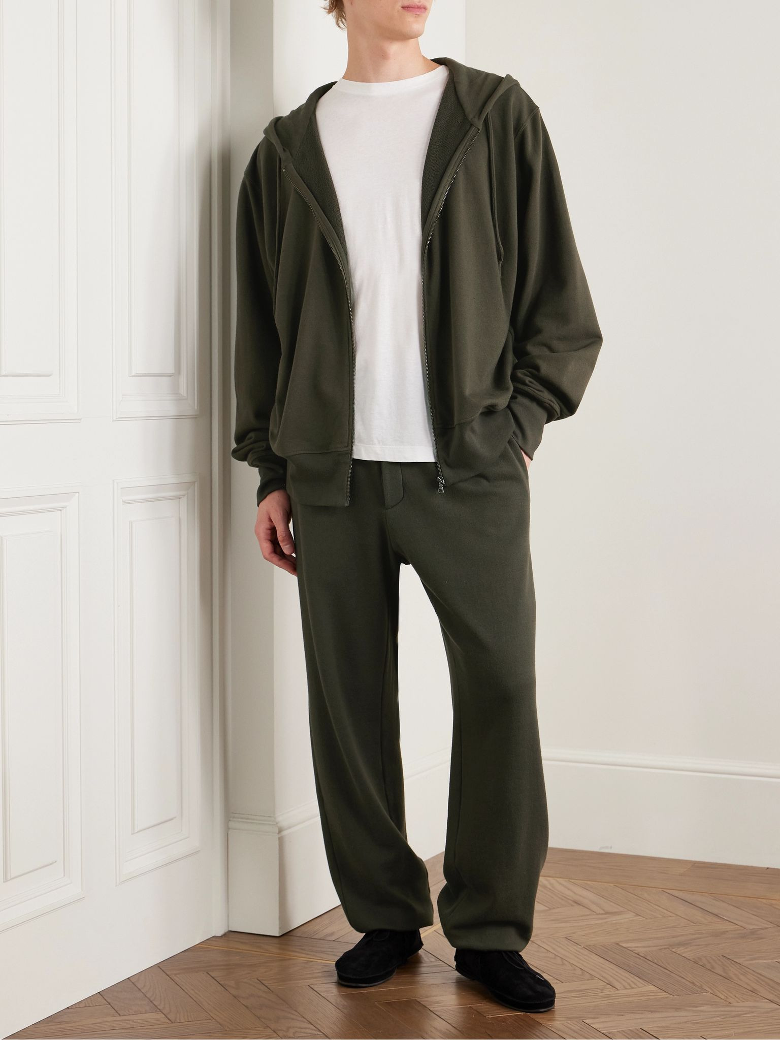 Navo Tapered Cotton and Cashmere-Blend Jersey Sweatpants Dark brown - 2