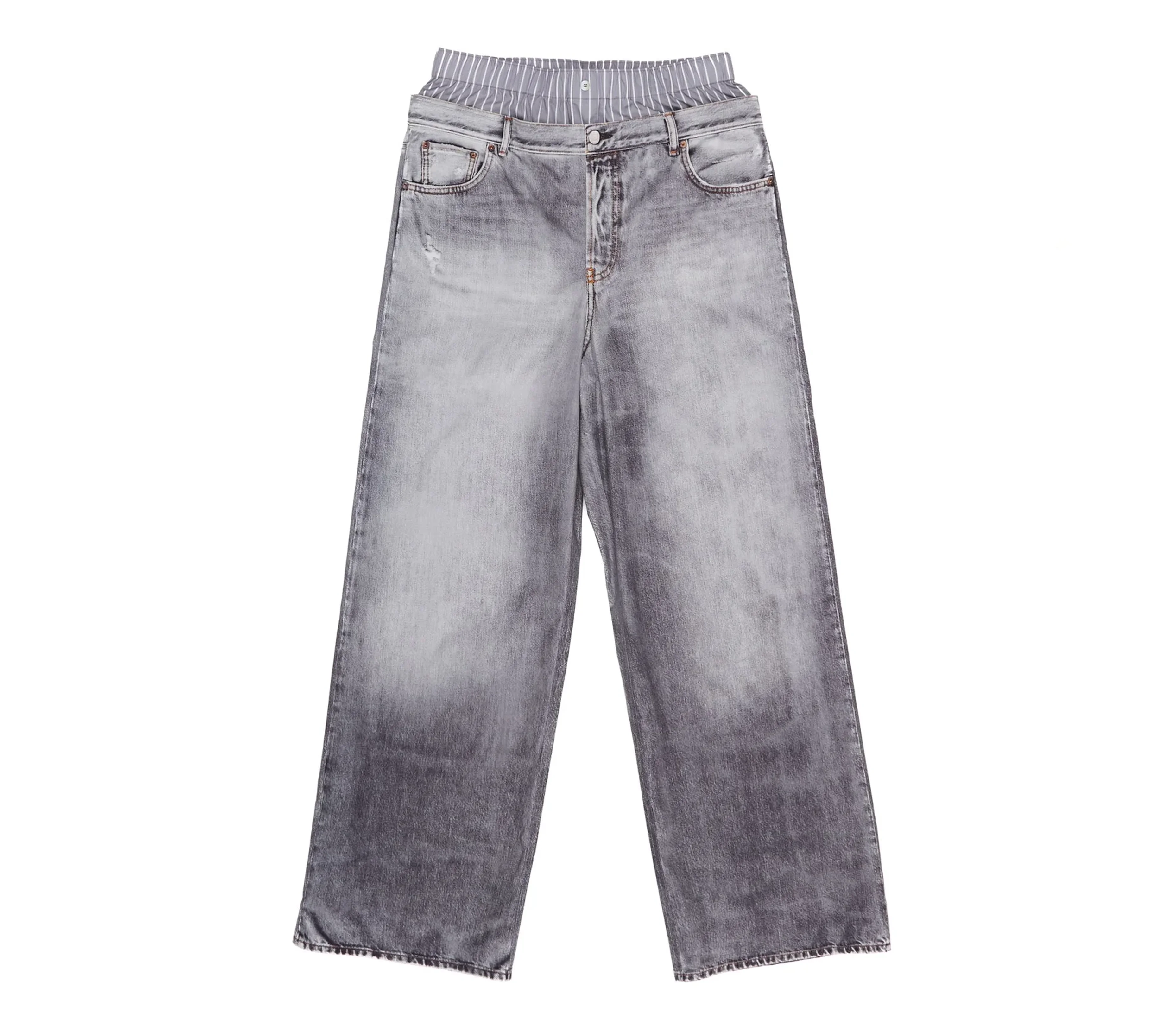 Acne Studios 'Printed Tromp L'oeil Trousers' (Grey) - 1