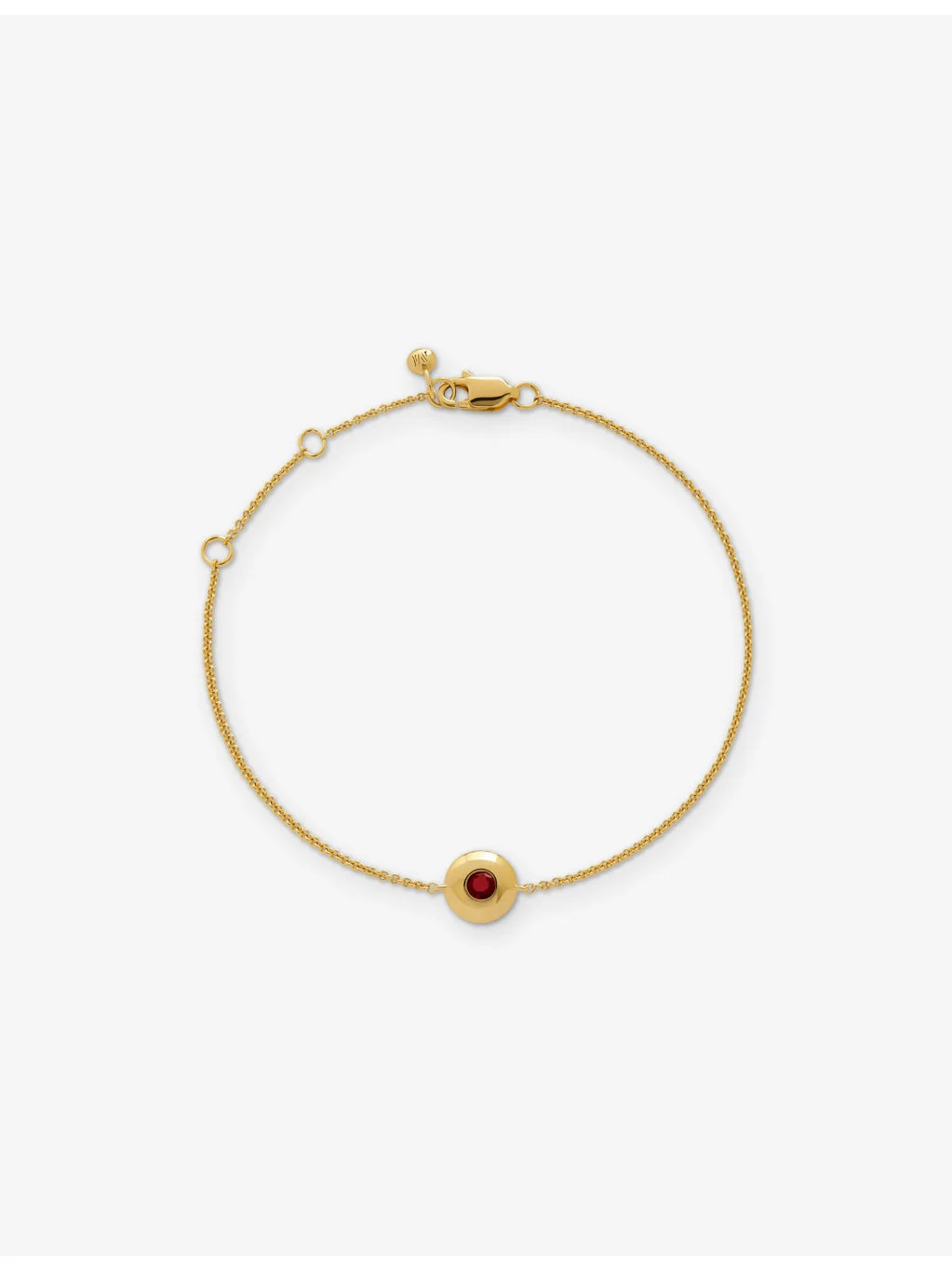 January Birthstone 18ct Gold Vermeil-Plated Sterling Silver and Garnet Bracelet - 1