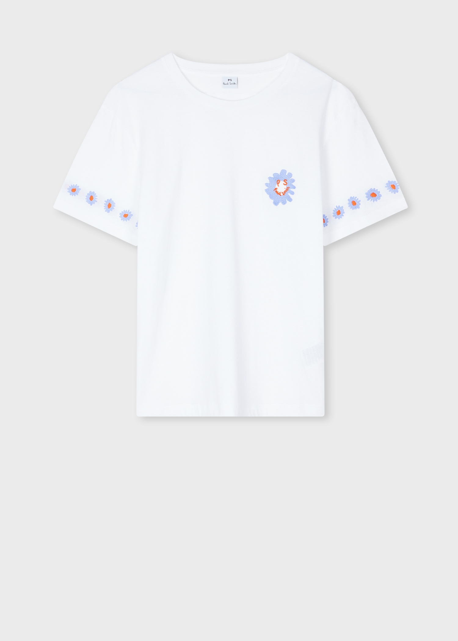 Women's White 'PS Daisy' Embroidery T-Shirt - 1