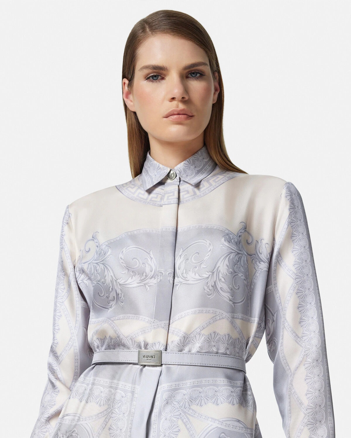 VERSACE La Coupe des Dieux Silk Midi Shirt Dress | REVERSIBLE