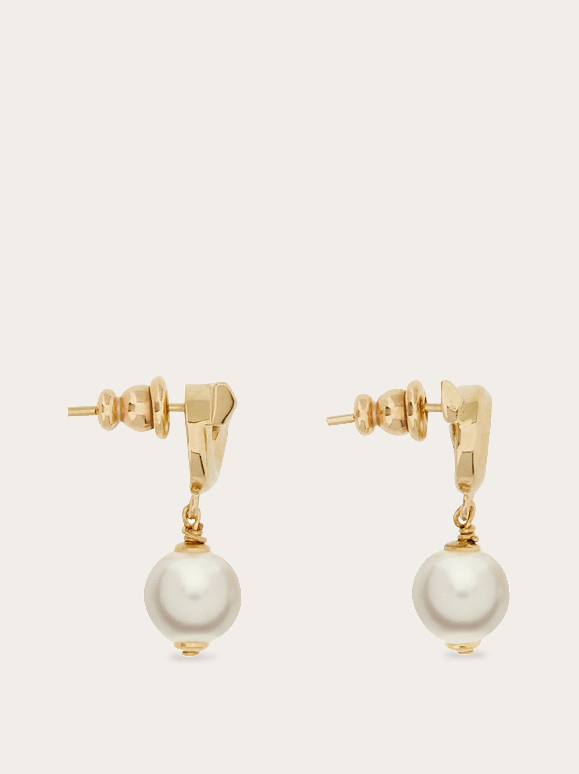 Gancini earrings with synthetic pearls - 3