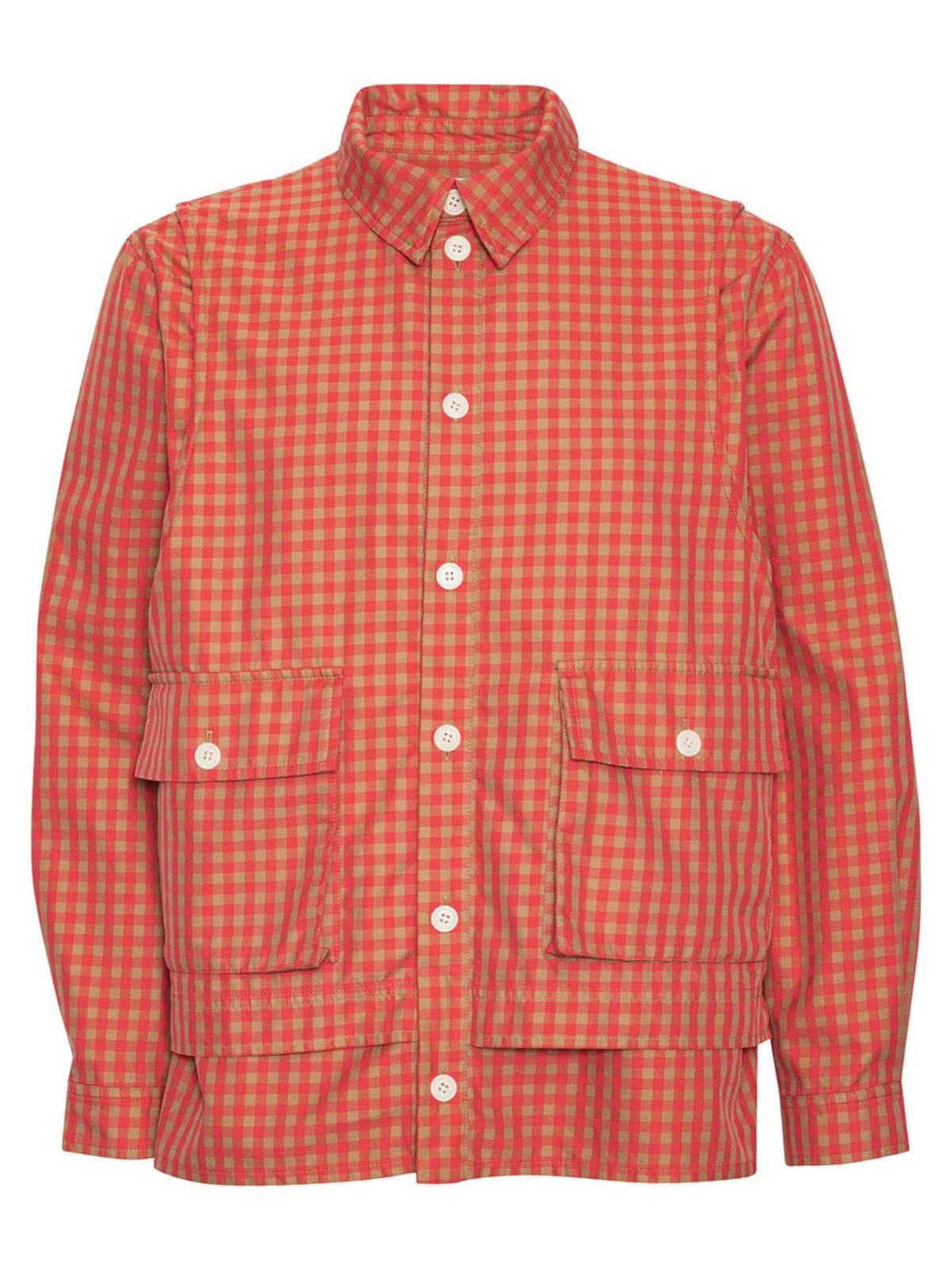 VEST SHIRT - RED BEIGE CHECKS - 1