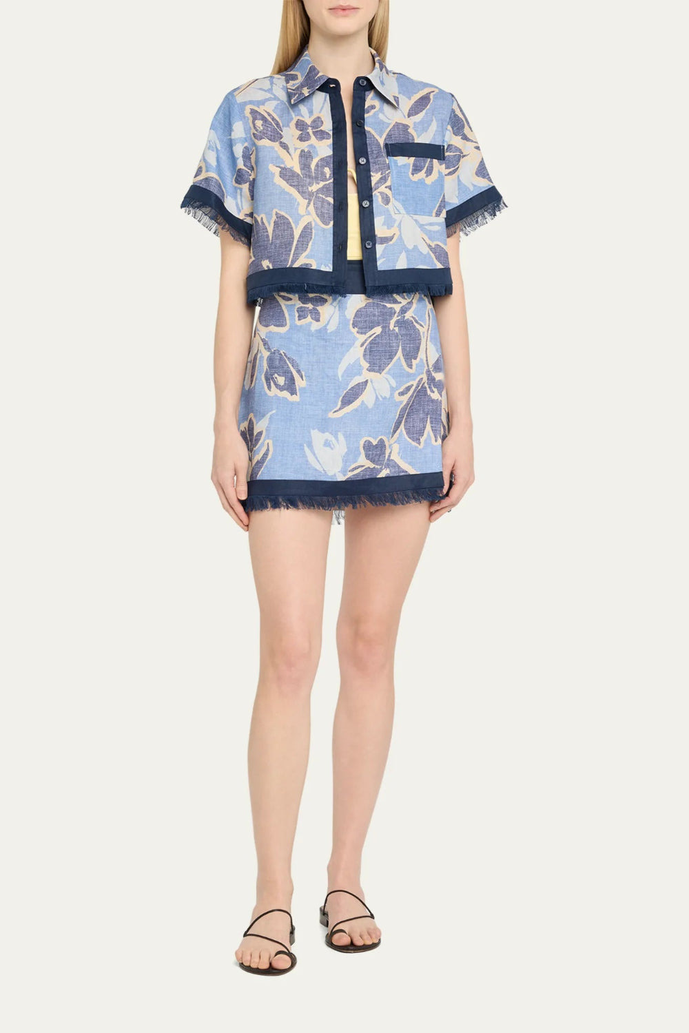 Topanga SS Shirt Blue Hydrangea Floral - 2