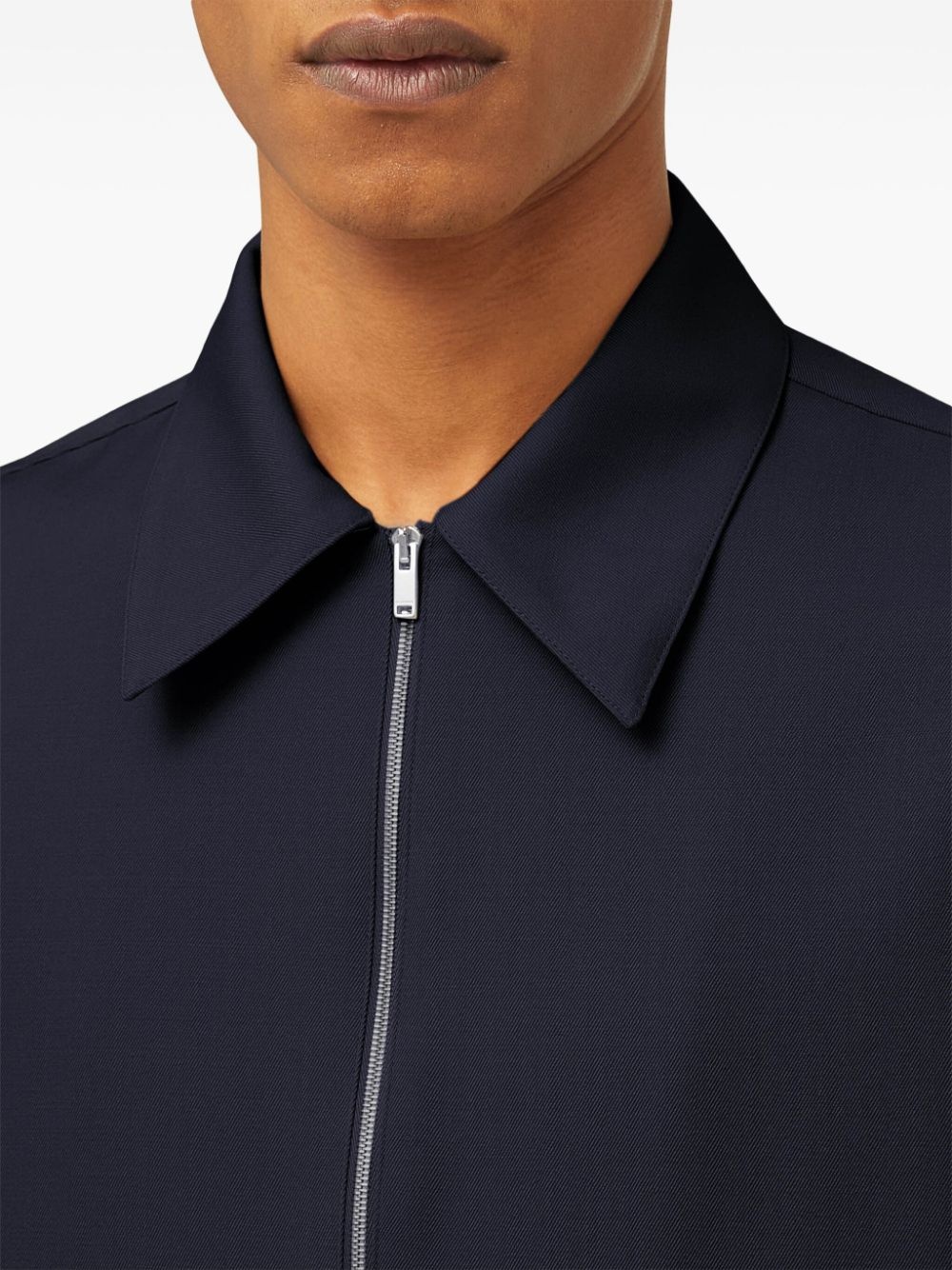 zip-up wool shirt - 4