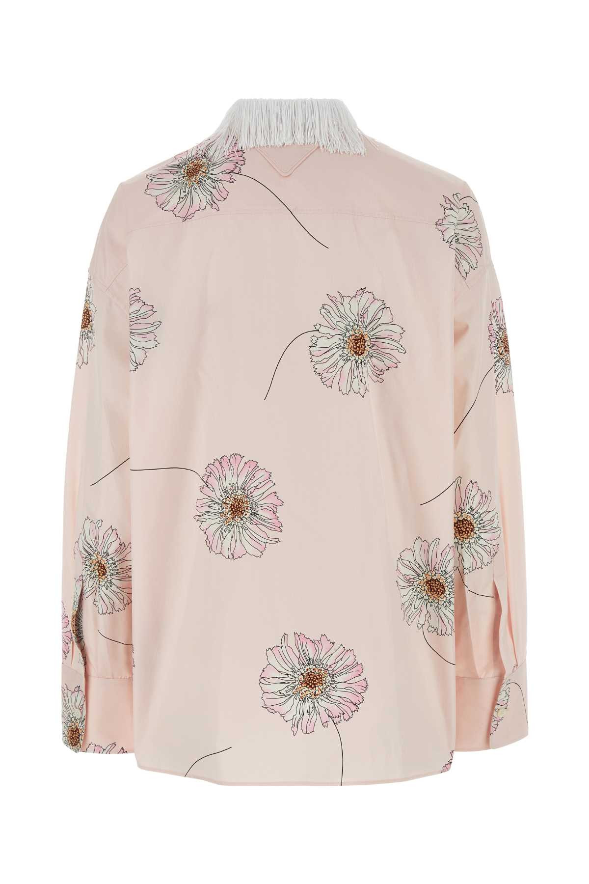 Prada Women Printed Poplin Oversize Shirt - 2